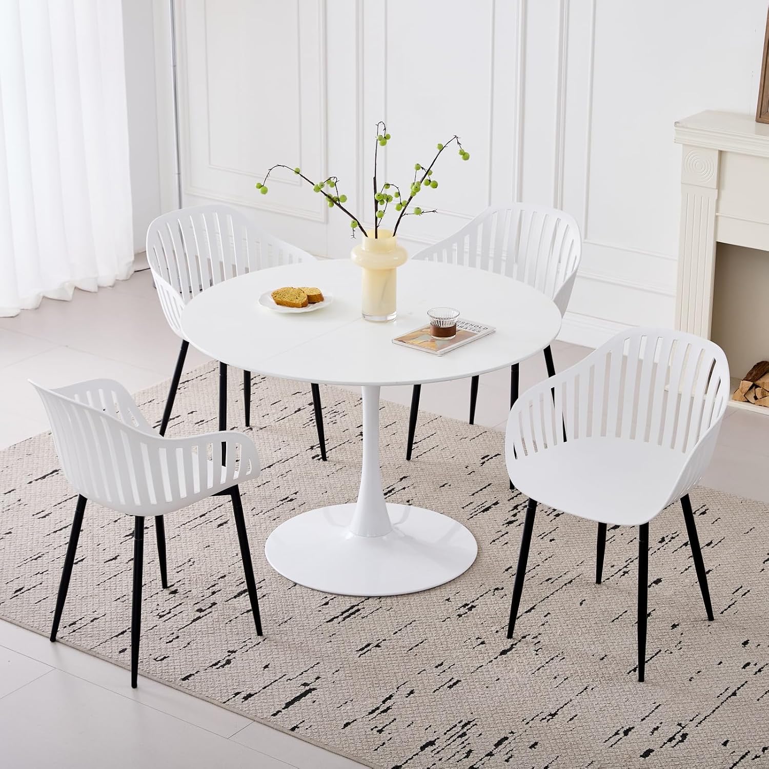 Detalle 2 de GrandCA HOME Sillas de comedor 4 unidades gris