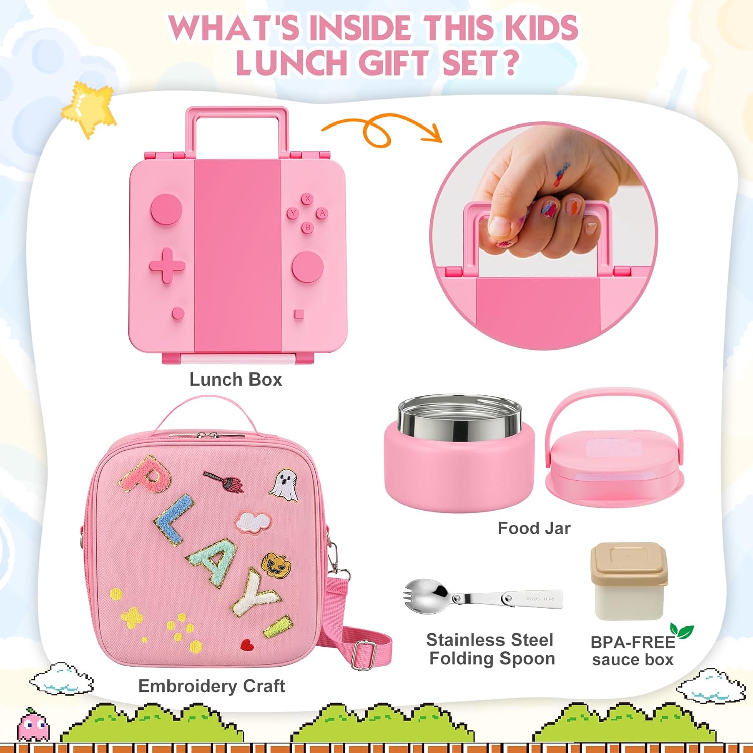 Detalle 2 de Game Lunch Box 9oz Thermo Food Jar 🍱
