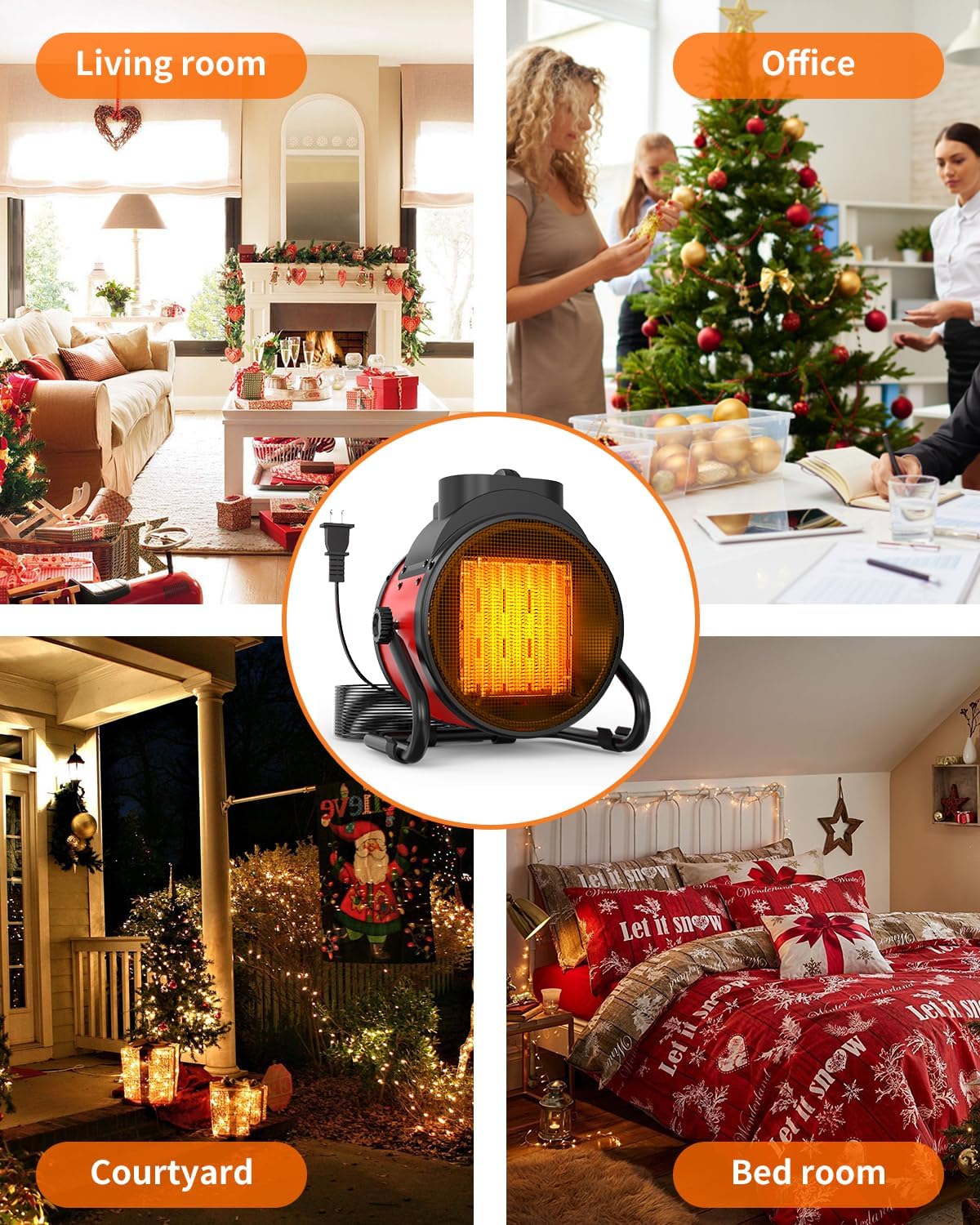 Thumbnail 6 de SEEYANG YXC-150R 1500W Portable Electric Heater, 3 Modes, Red
