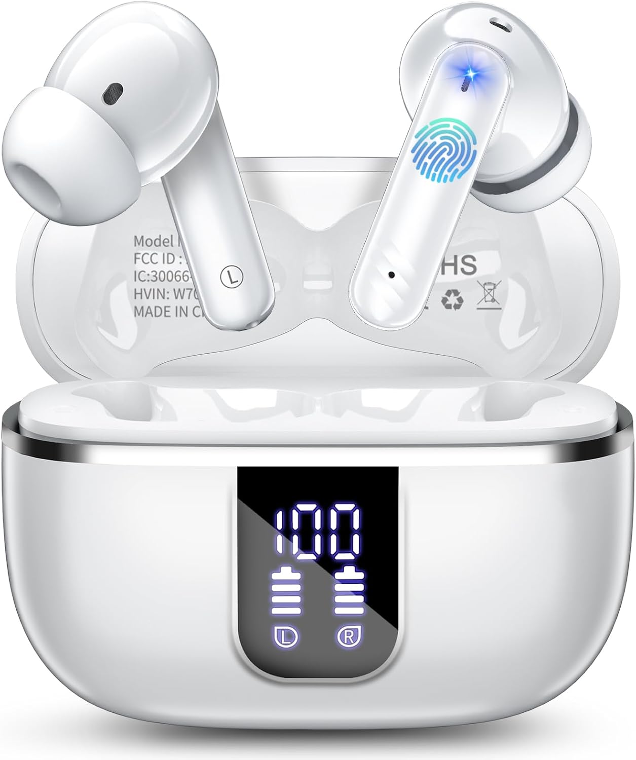 Detalle de W70 Pro In-Ear Bluetooth Kopfhörer – 46 Stunden Akku, IPX7, 4 Mikro ENC, HiFi-Sound