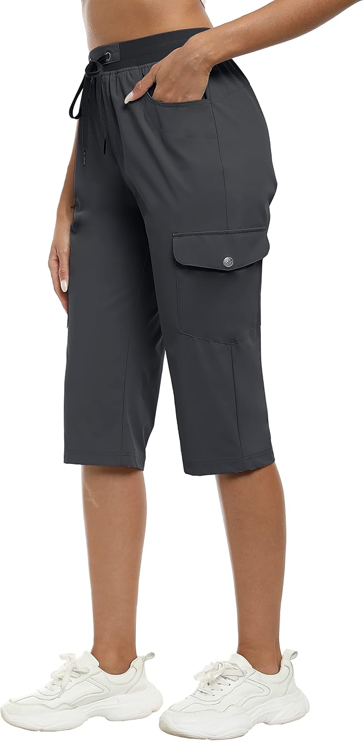 Detalle de MoFiz Capri Pants for Women: Lightweight Ice Cool Capris with 4 Pockets