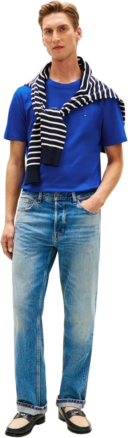 Detalle de Tommy Hilfiger Light Interlock Tee – zeitloses Basic-T-Shirt aus regenerativer Baumwolle