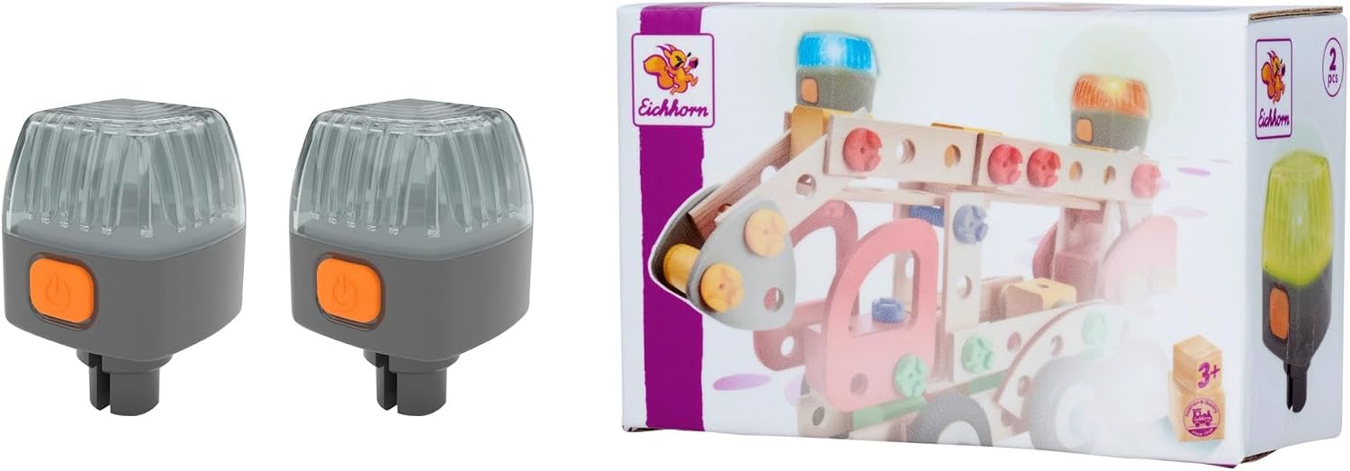 Detalle de Eichhorn Constructor Licht – 2 Leuchten für Bauwerke (ohne Batterie), mit USB-Ladekabel