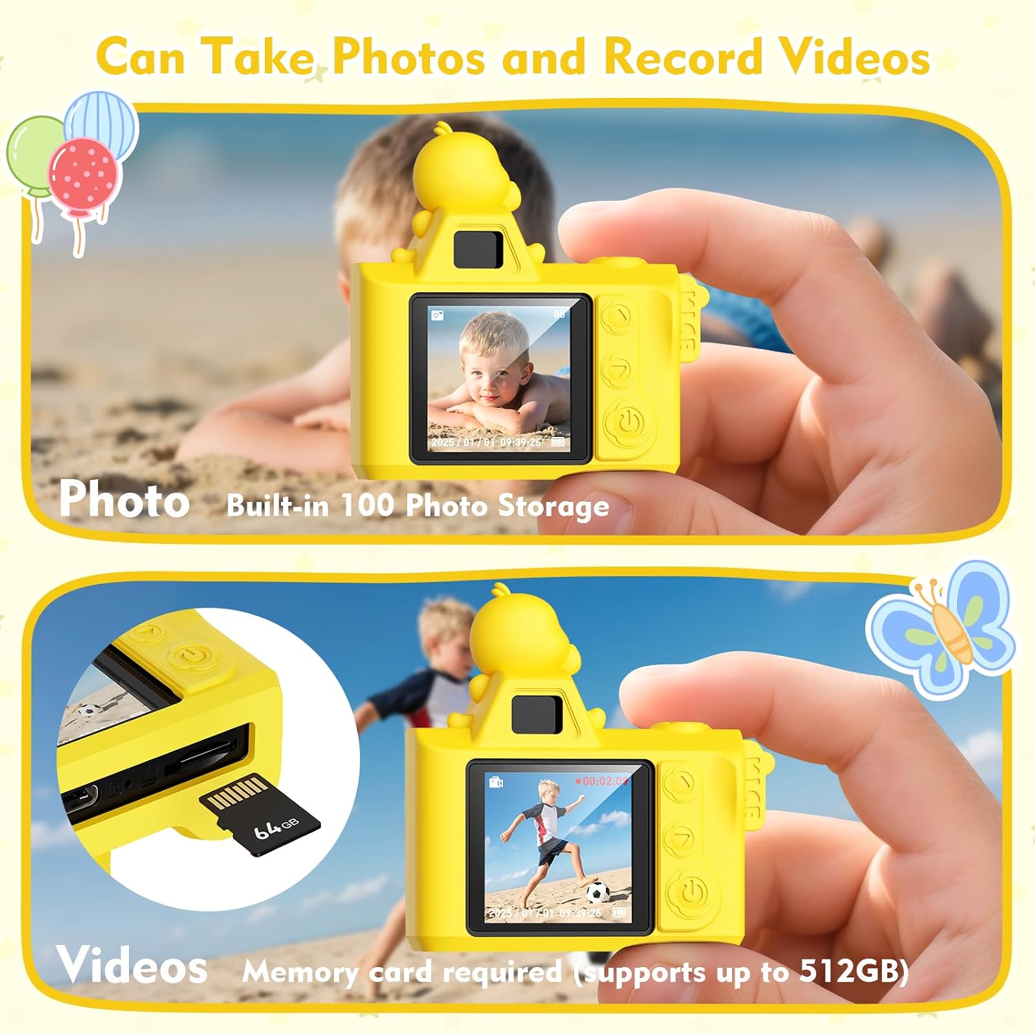 Detalle 2 de Maxmango Mini fotocamera bambini 1080P HD 1,3