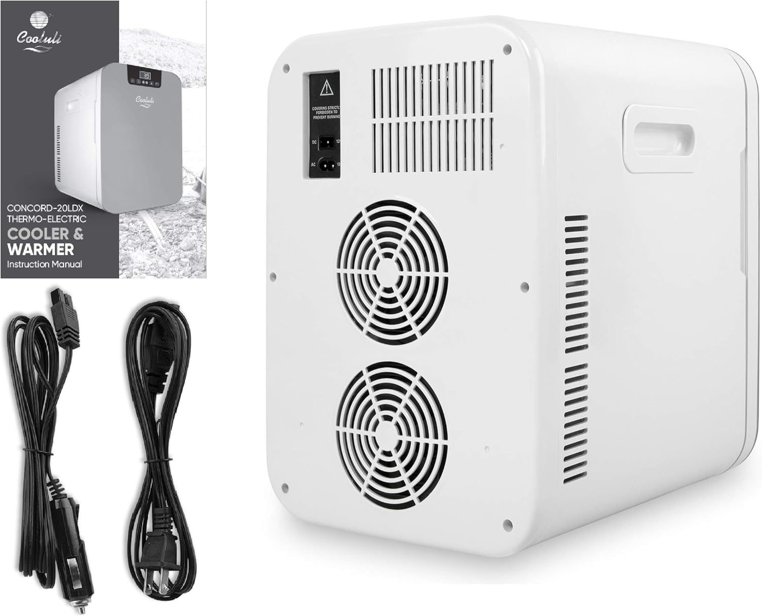 Thumbnail 6 de Cooluli 20L Mini Fridge for Bedroom, Car, and Office with Glass Front and Digital Temperature Control (Blue)