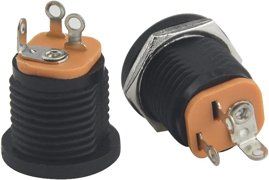 Detalle de WMYCONGCONG 40 Stück 5,5 mm x 2,1 mm DC-Strombuchse – 3-polige Panel-Mount DC-Buchse (Weiblich)