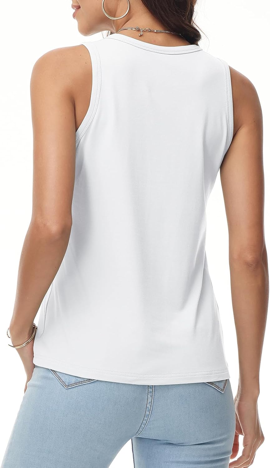 Detalle 2 de Tanmolo Damen Tank Top mit V-Ausschnitt und schmalem Metall-Detail