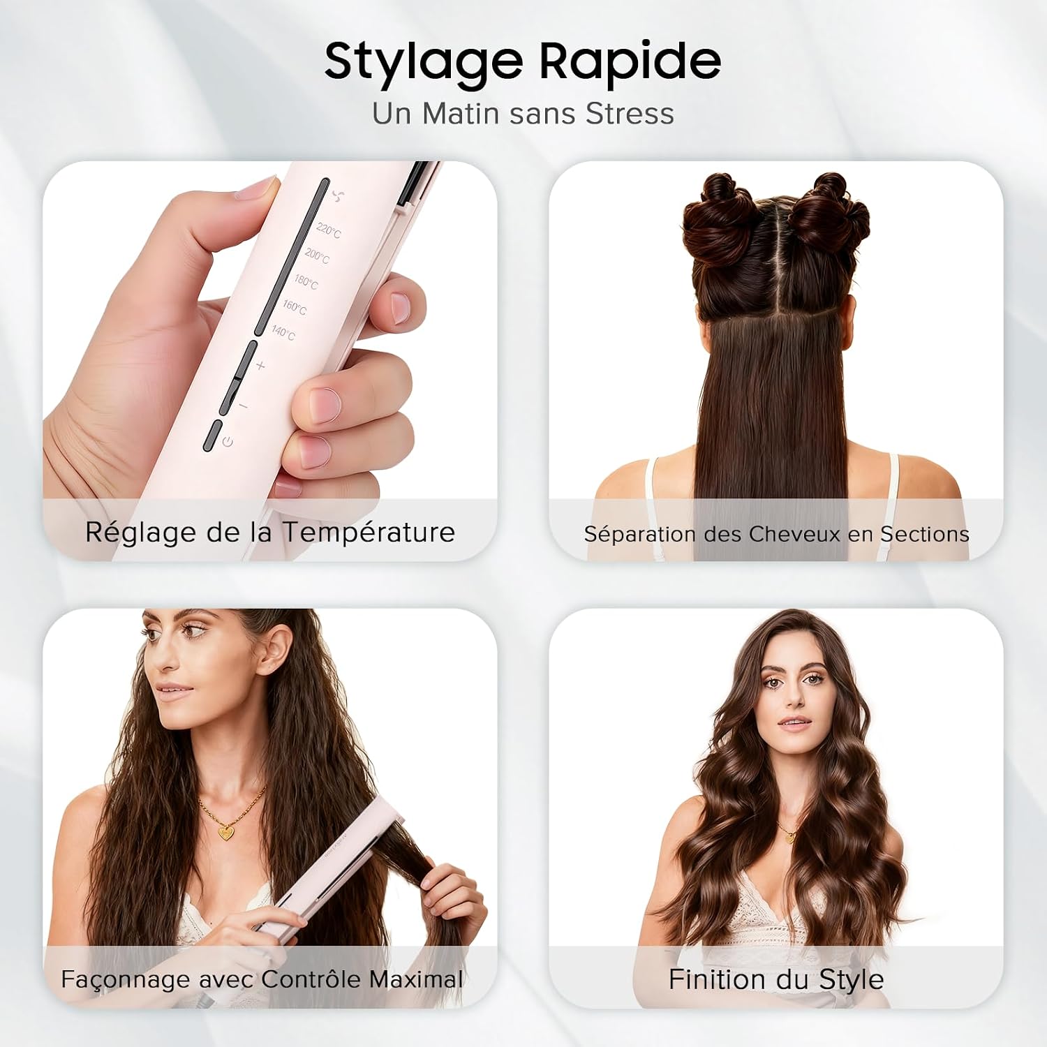 Thumbnail 5 de AraSyleon Lisseur Boucleur Cheveux 2 en 1 – 31 mm en céramique ionique, 5 températures (140°C-220°C)