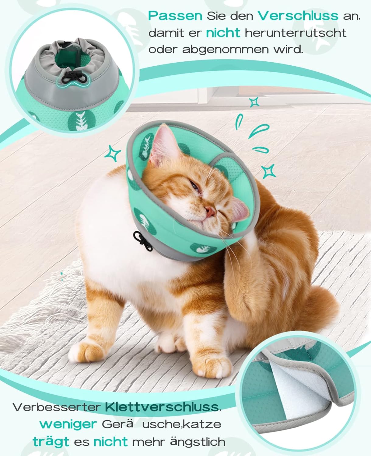 Detalle 1 de Einstellbare Halskrause für Katzen, M