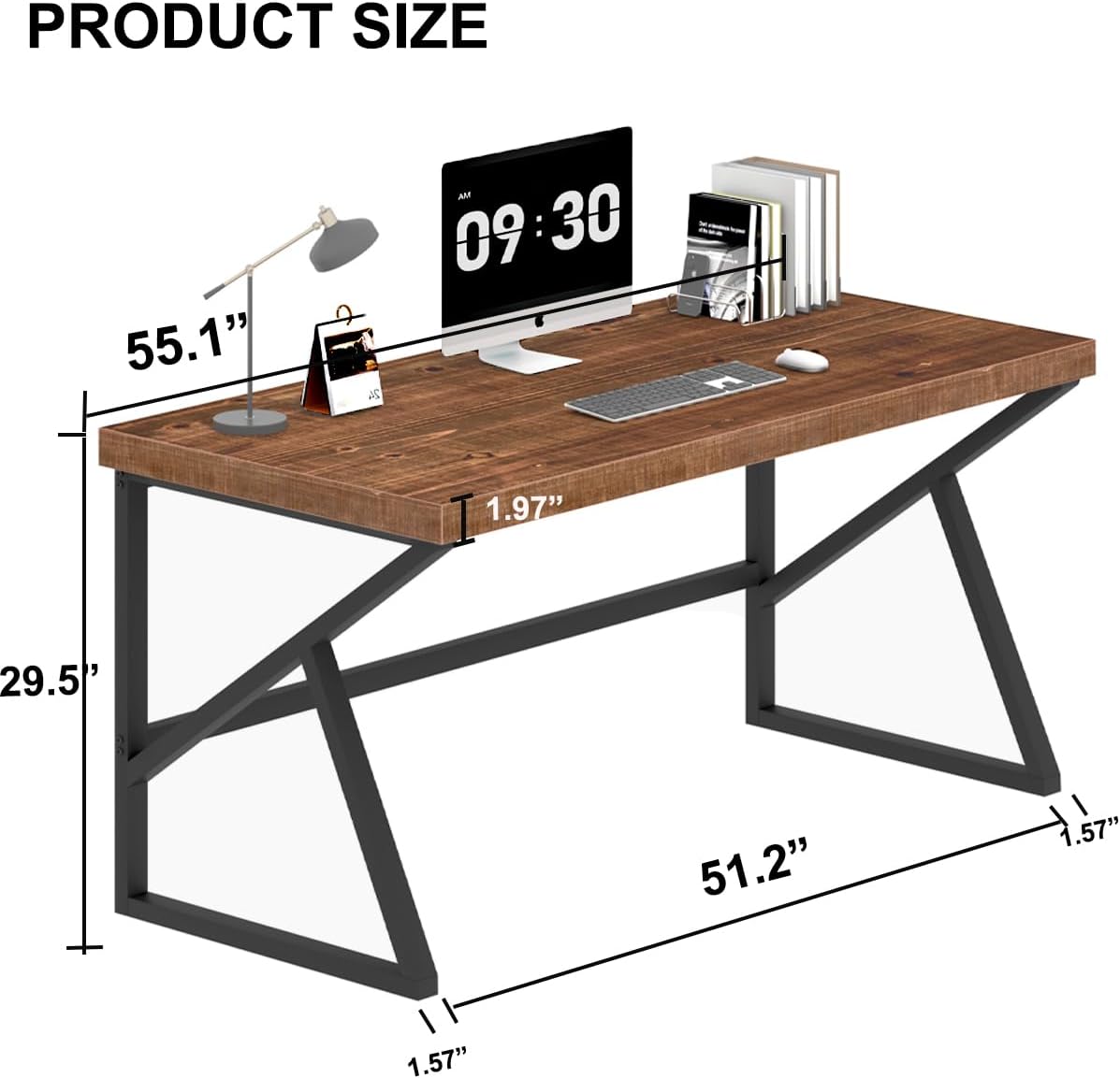 Thumbnail 1 de IBF Scrivania in vero legno massello da 119,4 cm: stile minimale e calore naturale per postazioni di lavoro