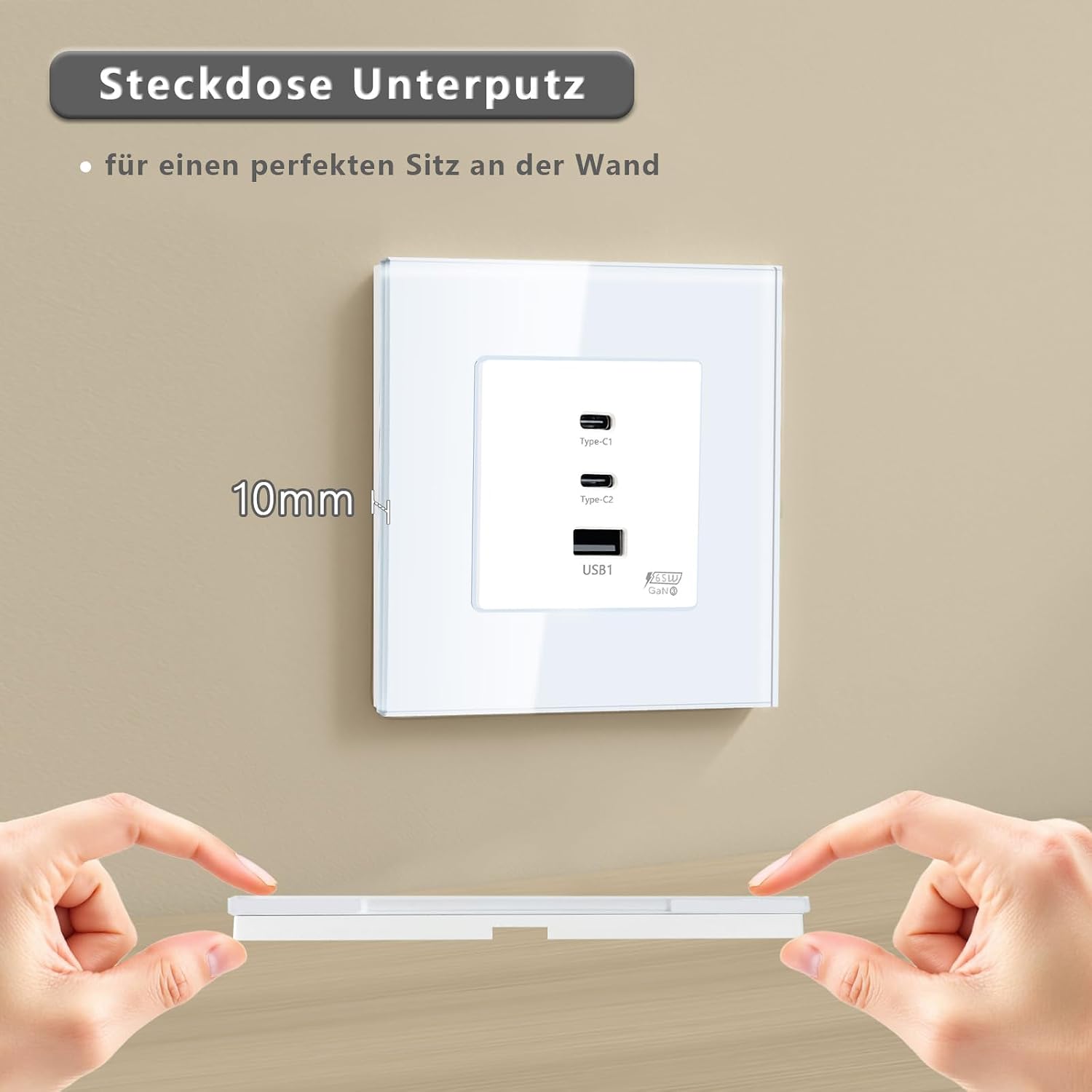 Detalle de TAWOIA Schuko Steckdose 65W 🔌