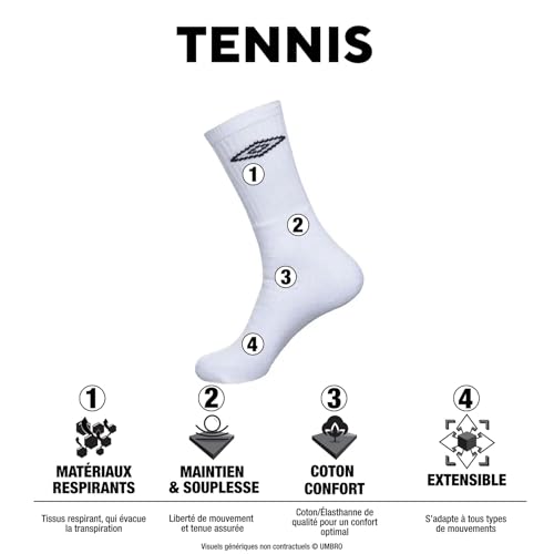 Detalle de Umbro Homme Chaussettes Umb/1/Tenx6 Noir 43-46 EU