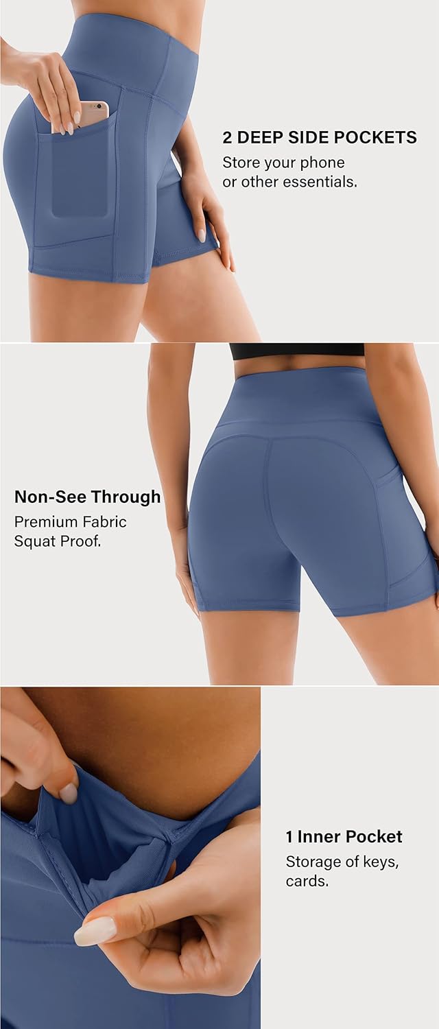 Thumbnail 4 de JOYSPELS Gym Shorts for Women with Pockets: High-Waisted, Moisture-Wicking Active Short