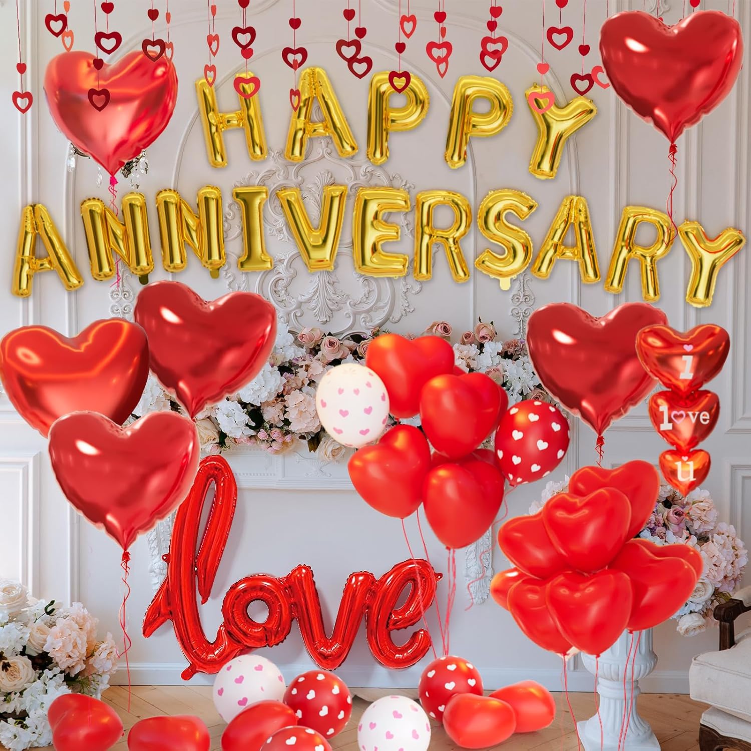 Detalle de Anniversary Decorations Balloons arch with banner 🎈