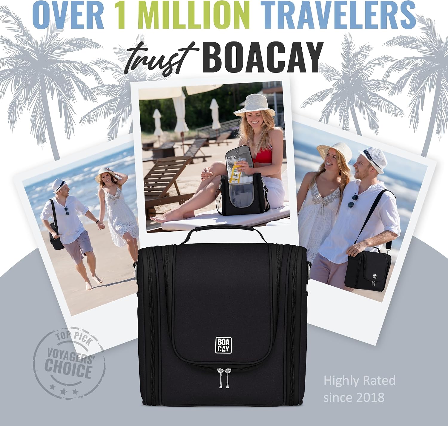 Thumbnail 5 de BOACAY Extra Large Hanging Travel Toiletry Bag 29.5cm