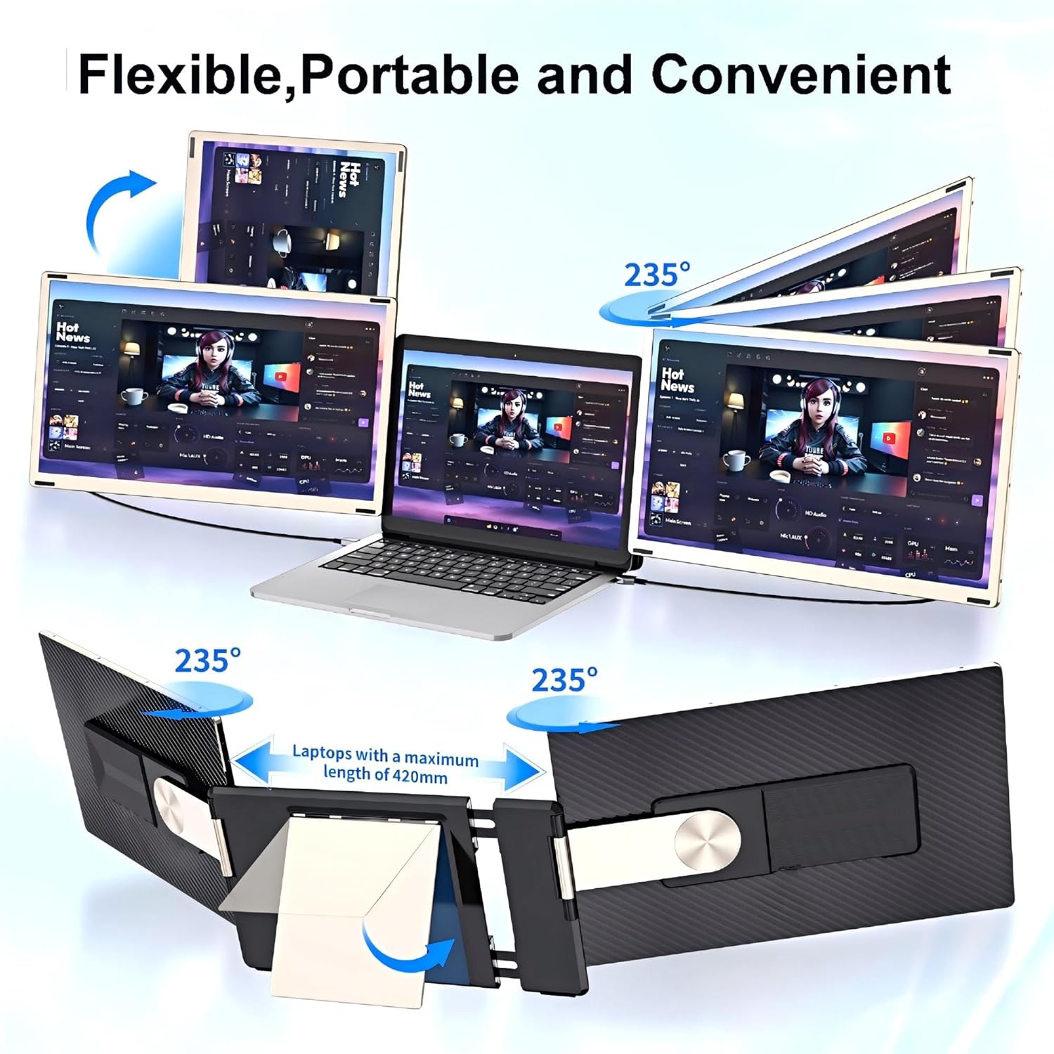 Thumbnail 3 de CIDETTY 15.6” Triple Laptop Screen Extender Monitor