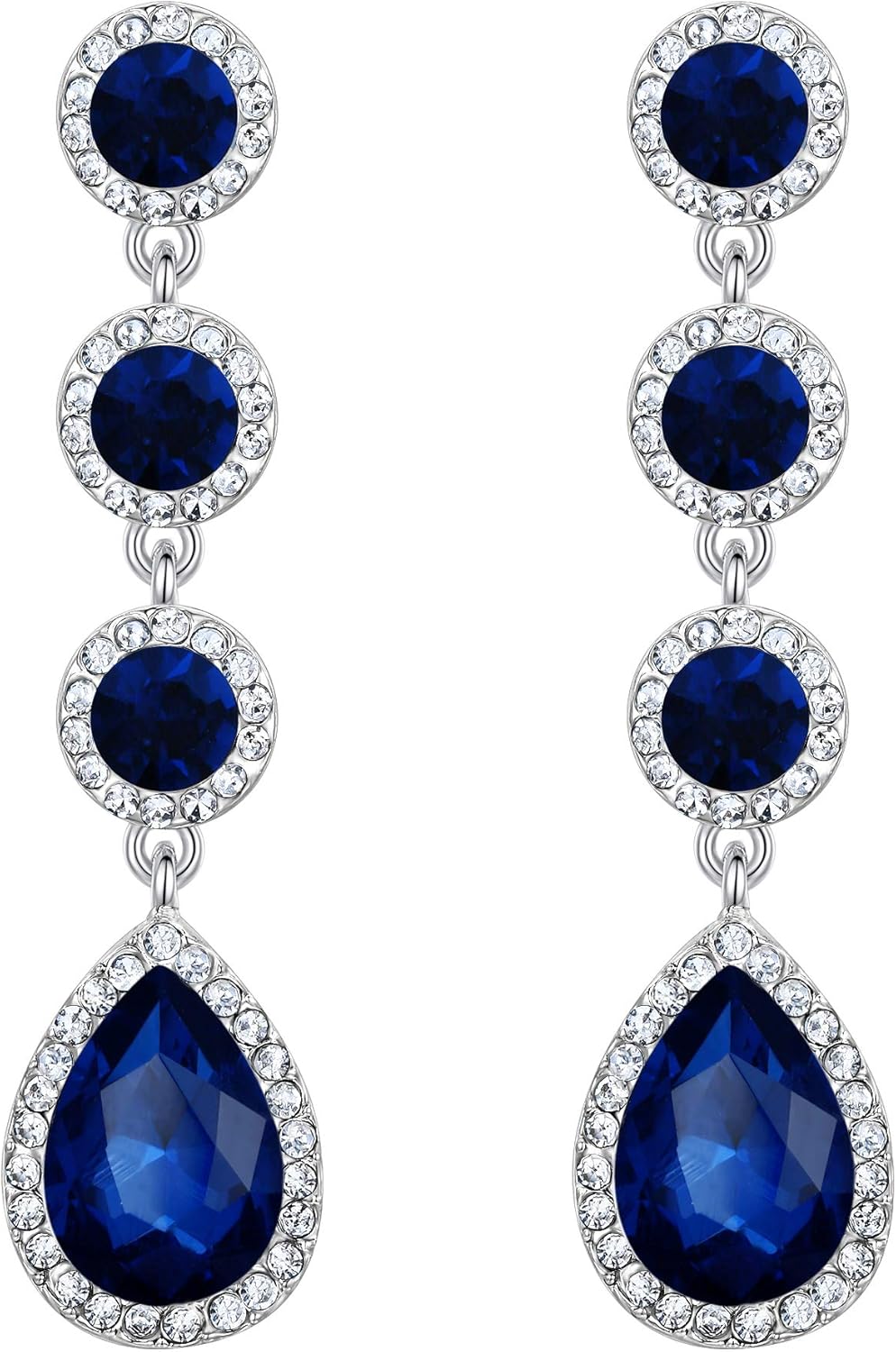 Thumbnail 6 de Boucles d’oreilles pendantes Clearine Femme Mariage avec cristal rond et goutte