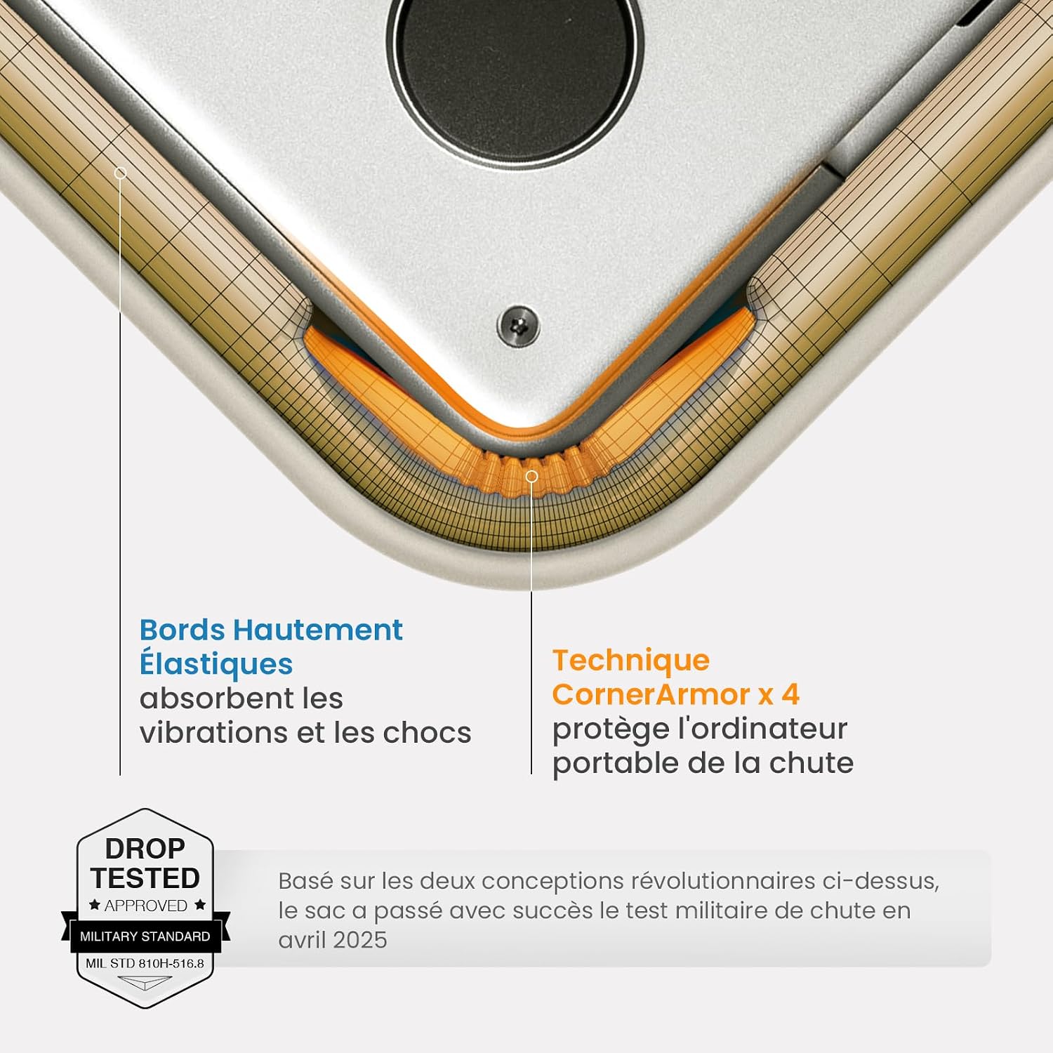 Detalle de tomtoc 360° Housse pour Nouveau 16 Pouces MacBook Pro M5 Pro/Max (2026) – protection peluche et ajustement sûr