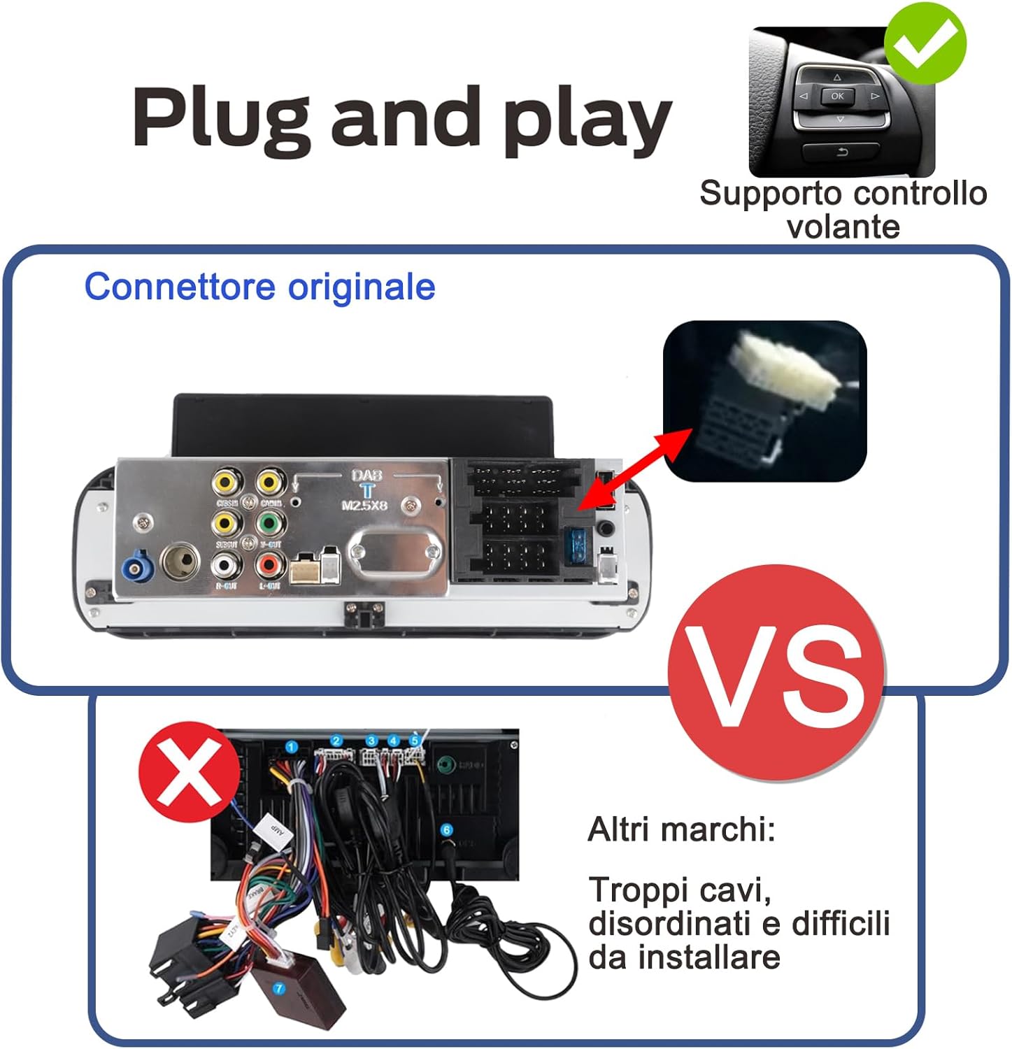 Detalle de MAVYULQEF Linux Autoradio per Fiat Panda (2013-2020) – Plug & Play, CarPlay/Android Auto Wireless