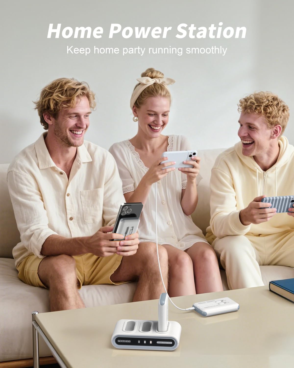 Thumbnail 6 de GOODaaa 3-Pack 10000mAh Power Banks with Charging Dock and Built-In Cables