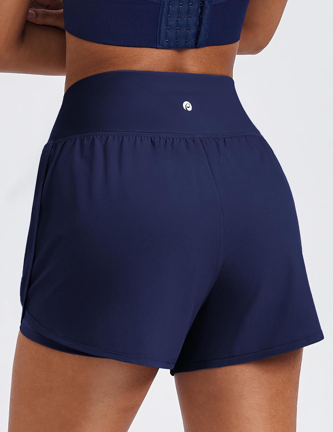 Thumbnail 2 de PINSPARK Women's 2 in 1 High Waisted Athletic Running Shorts with 2 Zip Pockets