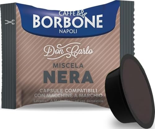 Detalle de CAFFÈ BORBONE Don Carlo – Miscela Nera in Capsule da 50, compatibile Lavazza A Modo Mio