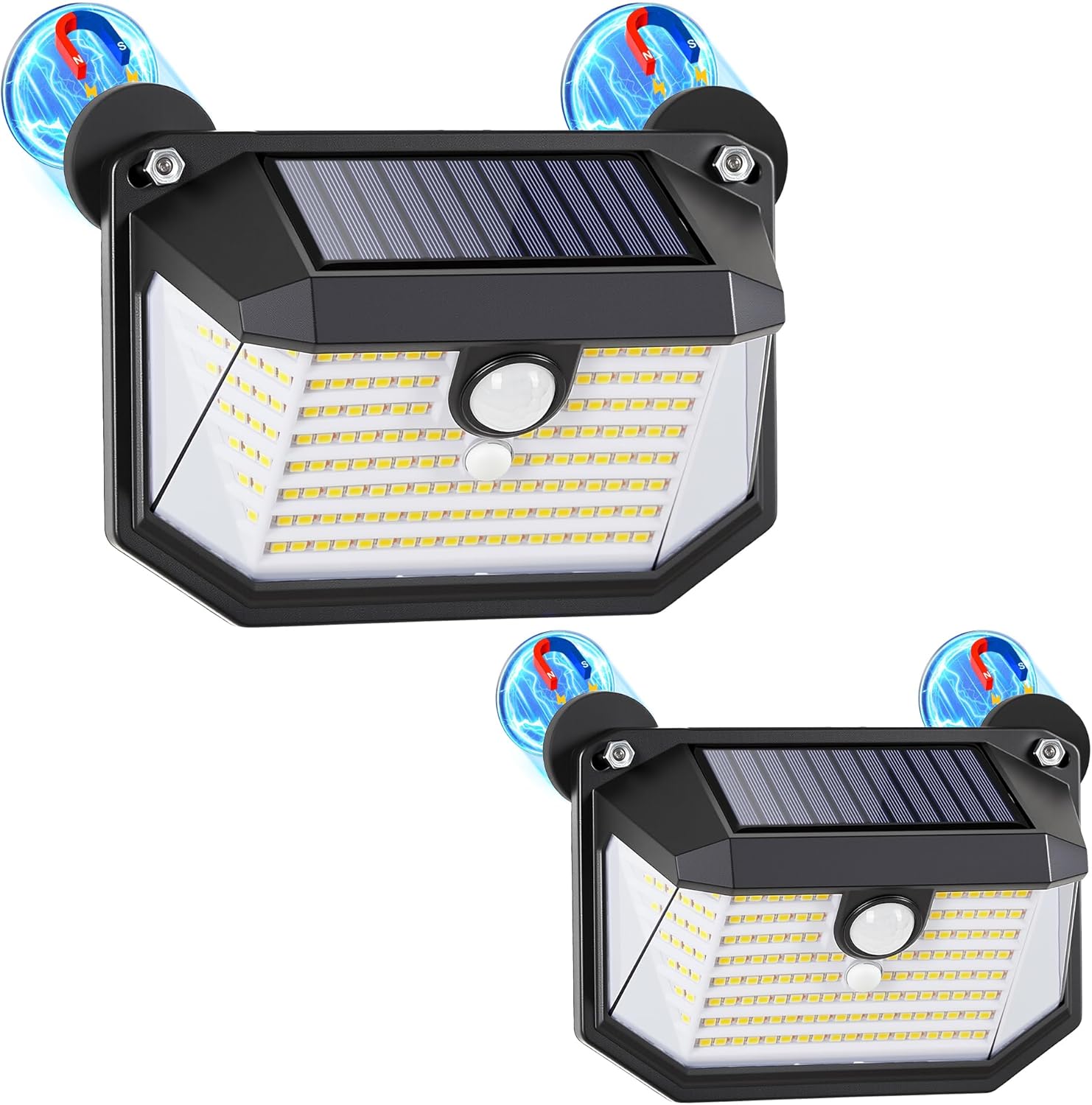 Detalle de LUHLEE 178 LED Magnetic RV Solar Lights Outdoor (2-Pack): Ultra-Bright 800LM with Motion Sensor
