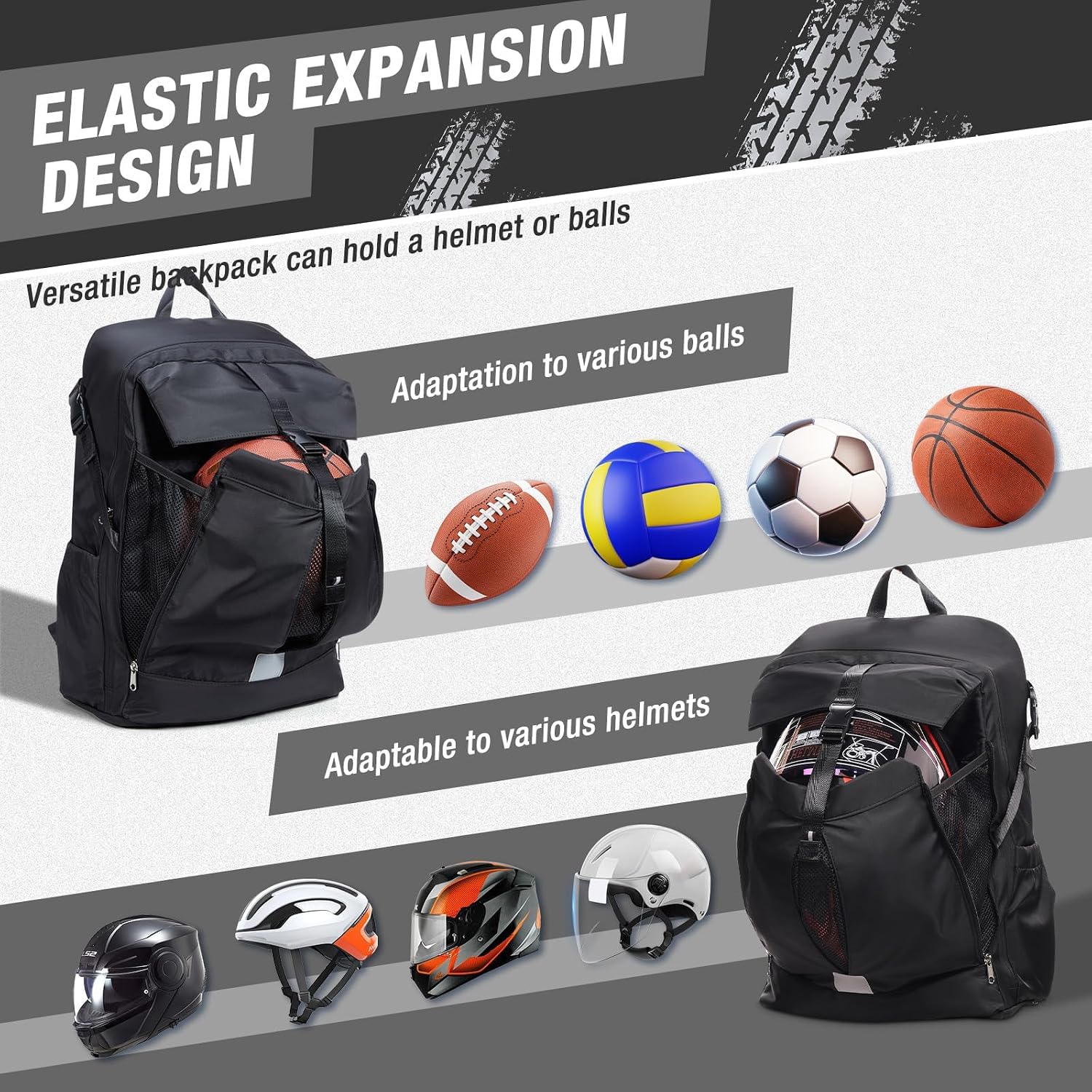 Thumbnail 4 de HYC00 Motorcycle Backpack: Waterproof, Expandable Main Compartment and Practical Daypack for Riding and Travel