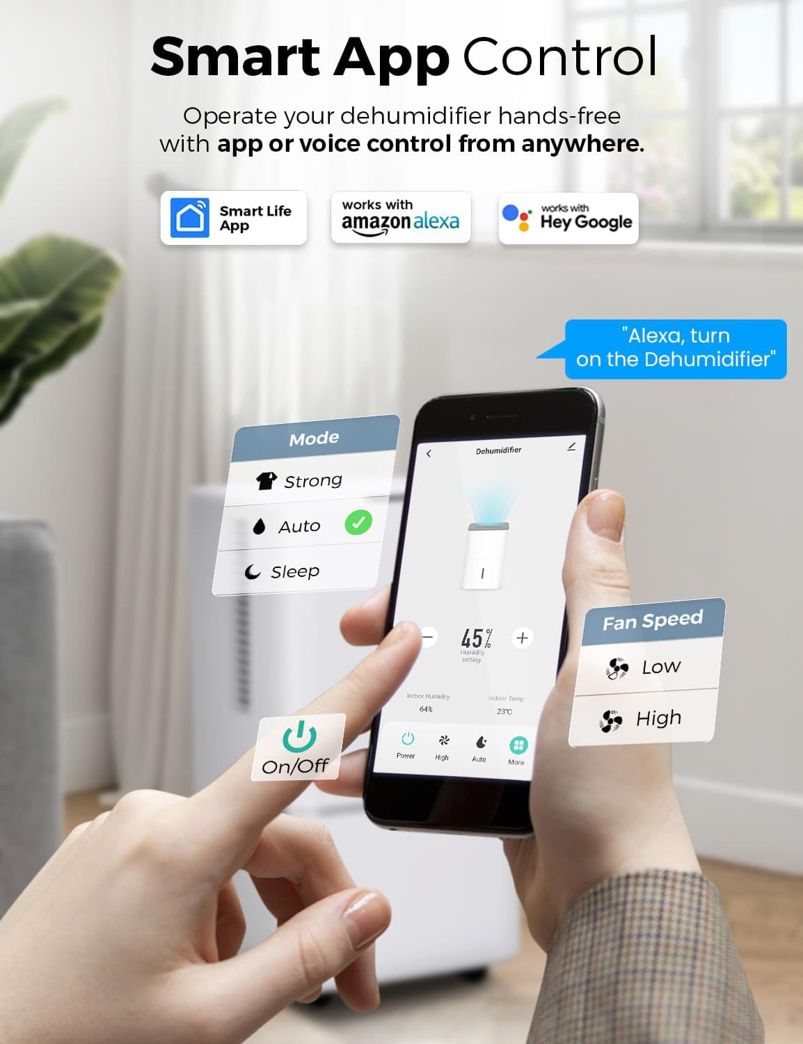 Detalle de EcoNour 12L/day WiFi dehumidifier