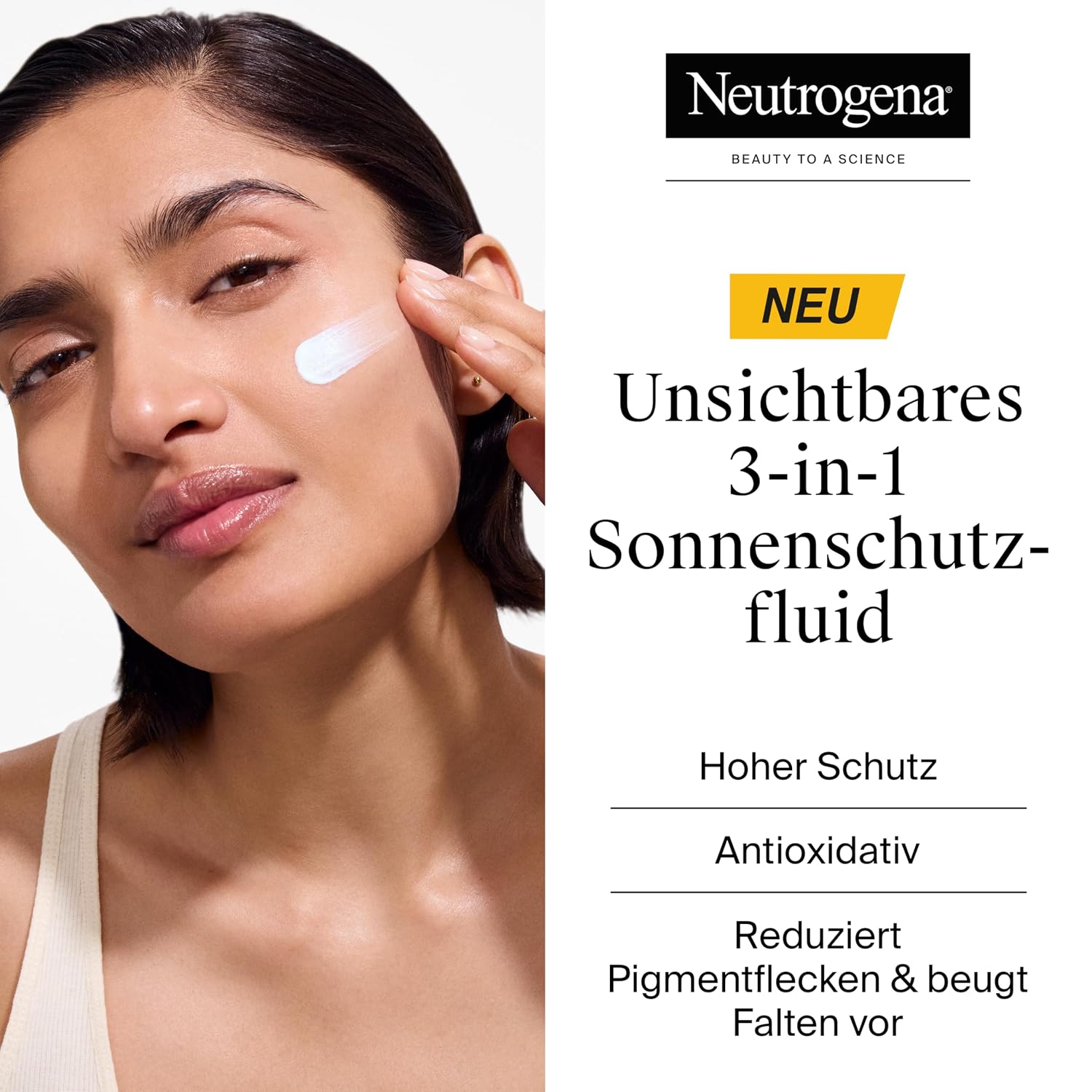 Detalle 2 de Neutrogena Ultra Sheer Age Shield Sonnenschutzfluid LSF50 (50 ml) – unsichtbarer UV-Schutz mit Helioplex SL