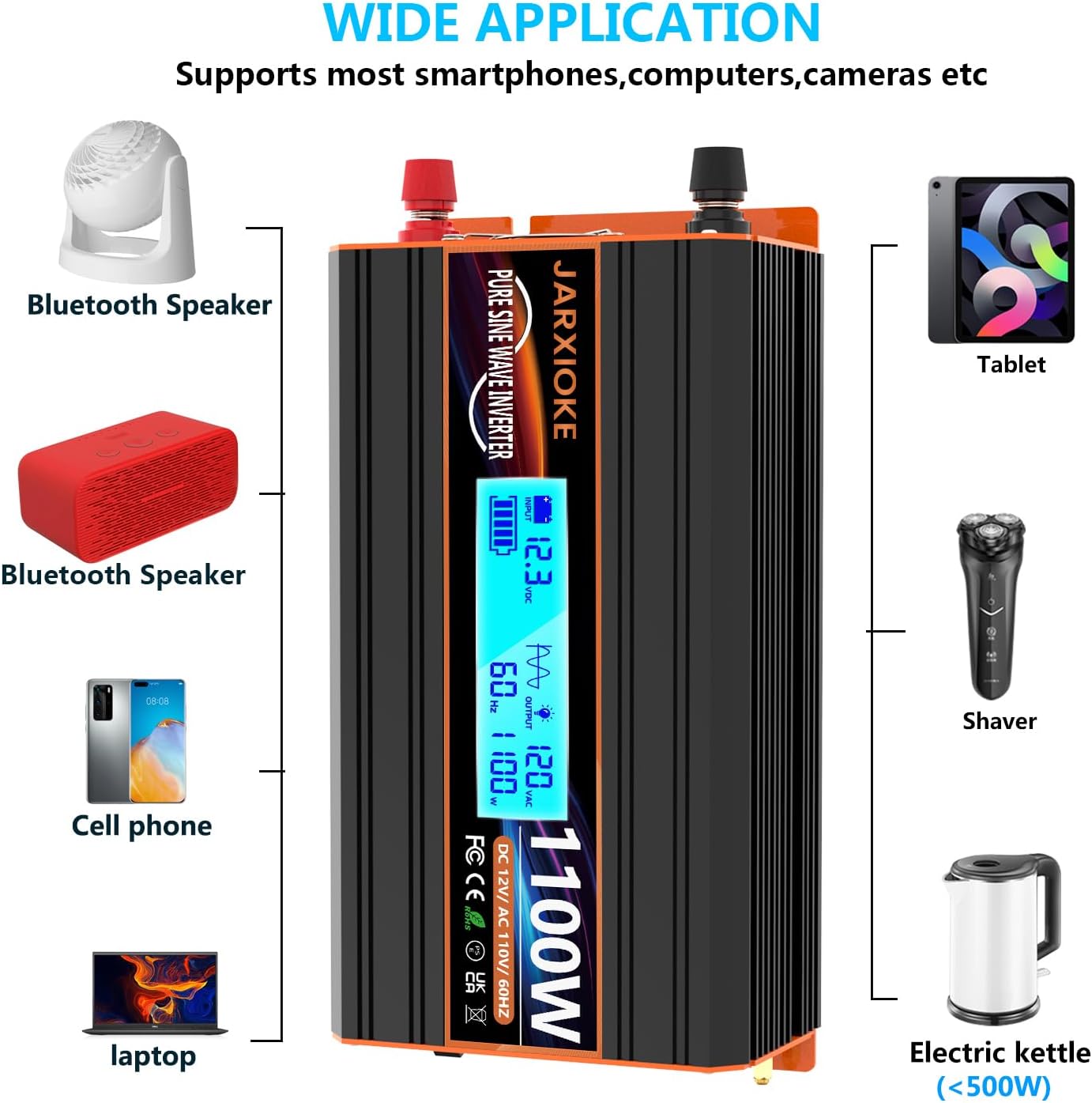 Detalle 1 de JARXIOKE 1100W Pure Sine Wave inverter