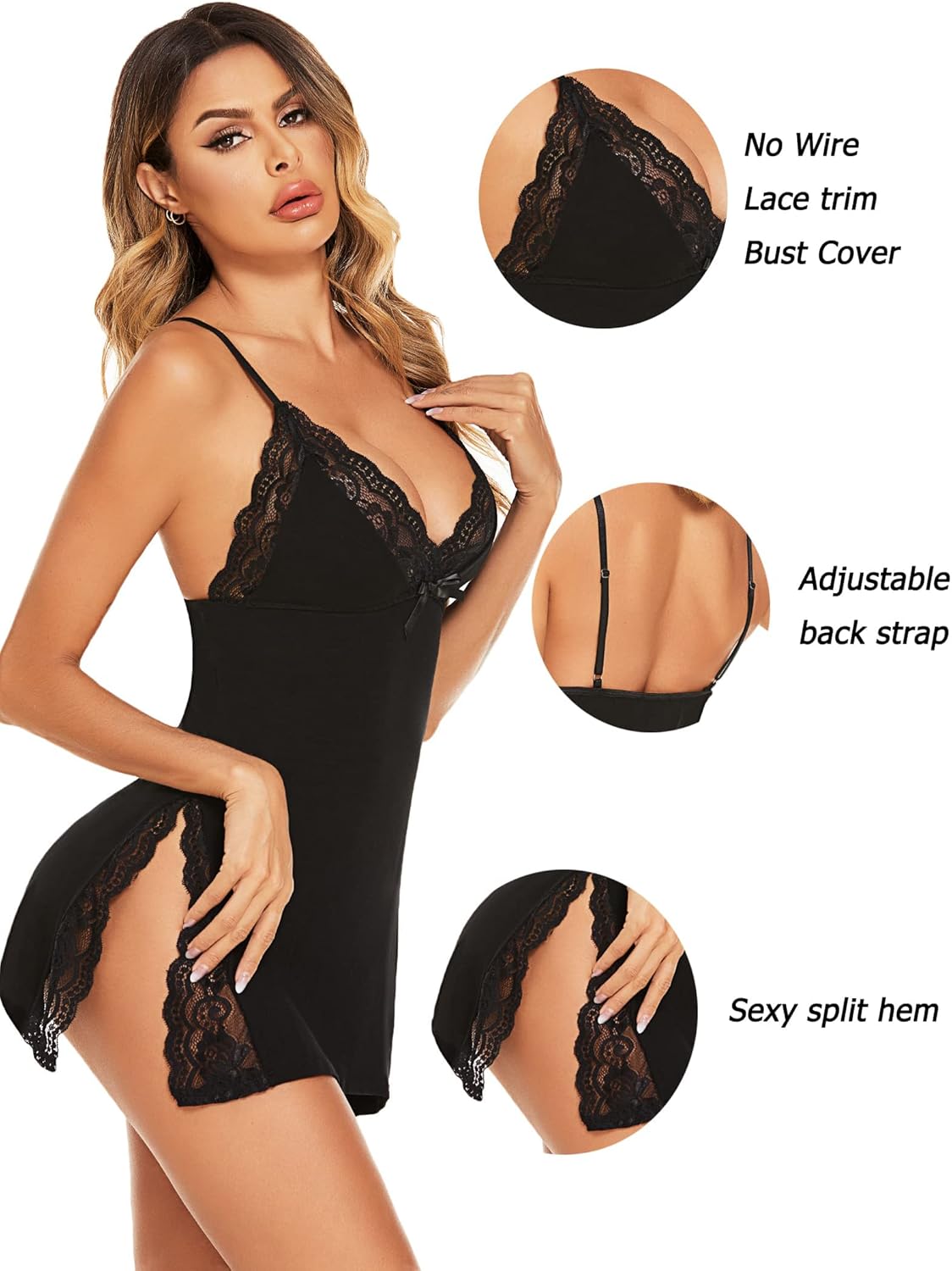 Thumbnail 5 de Avidlove Nightgown Spaghetti Strap Babydoll 1pc