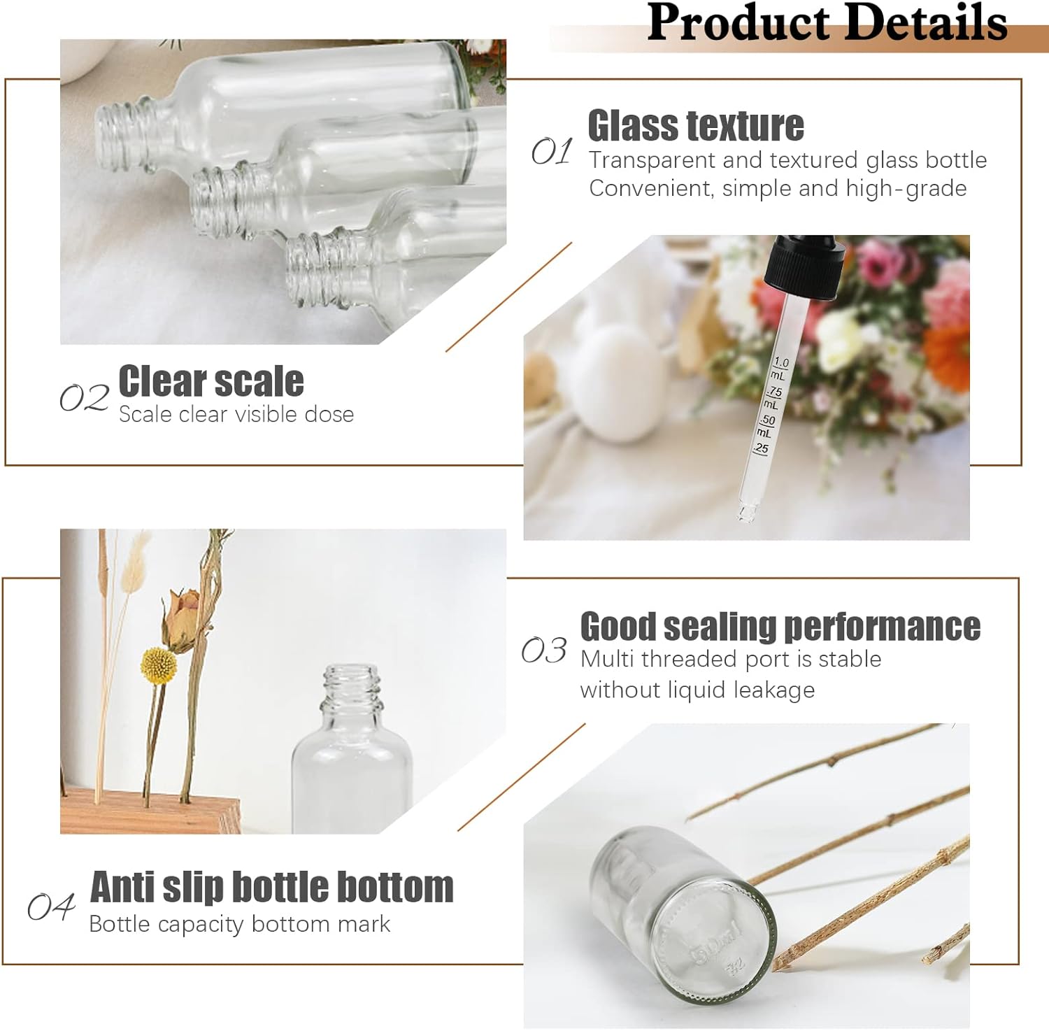 Thumbnail 2 de 50ml glass dropper bottles for oils