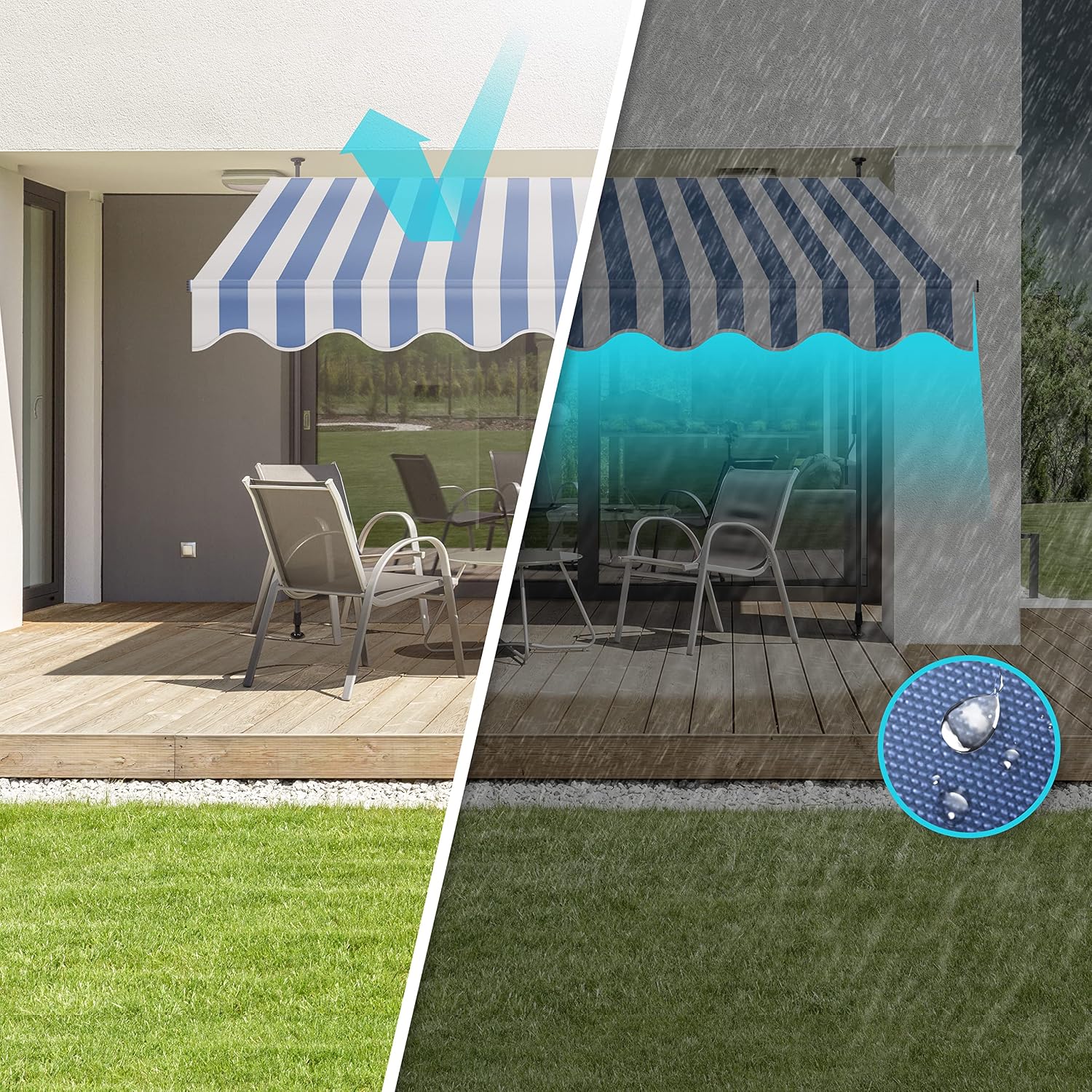 Detalle 2 de KESSER® Toldo Balcón con Manivela, Protecc. UV y Resistente ☂