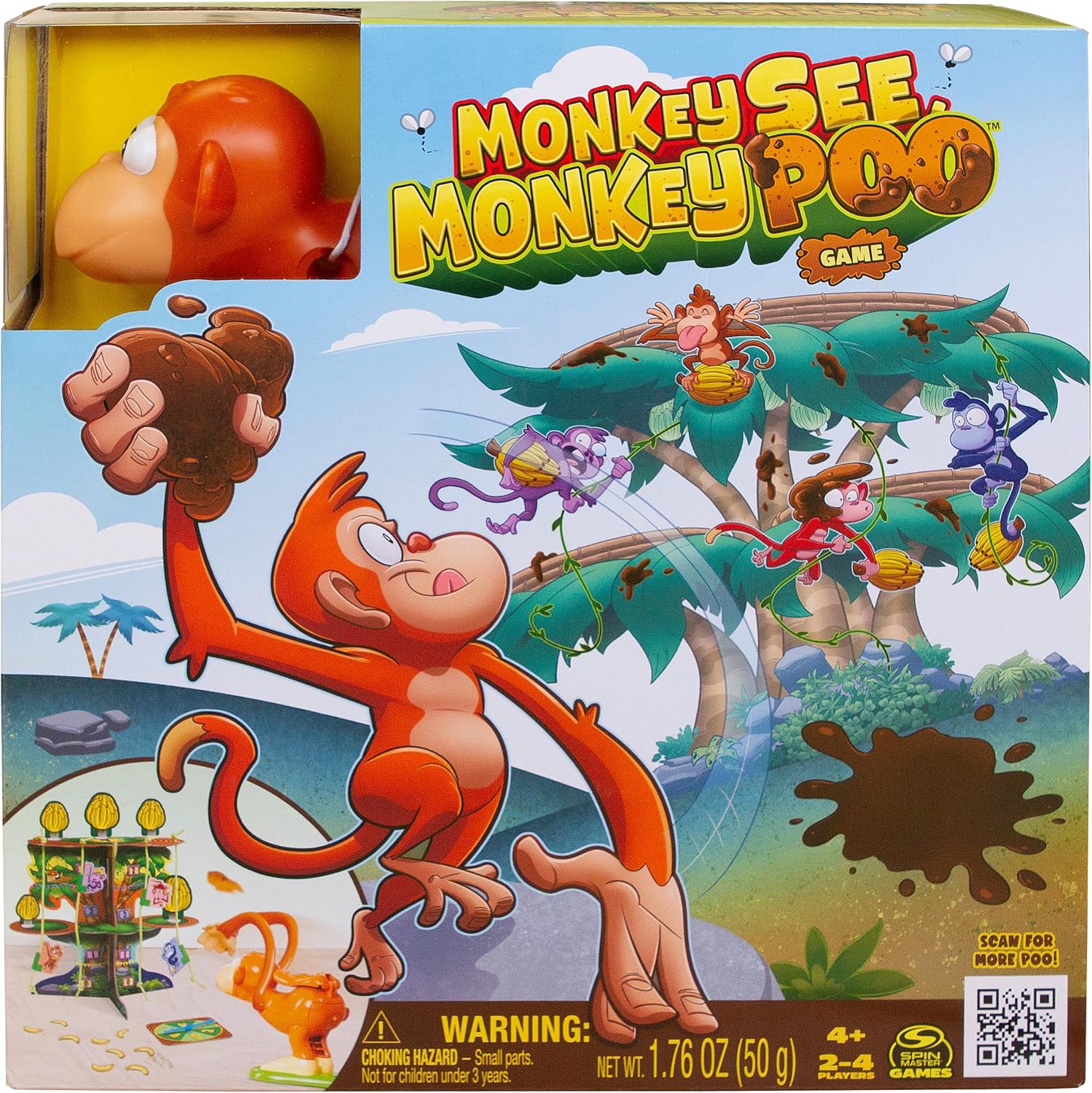 Detalle de Spin Master Games Monkey See Monkey Poo family game with monkey flinger