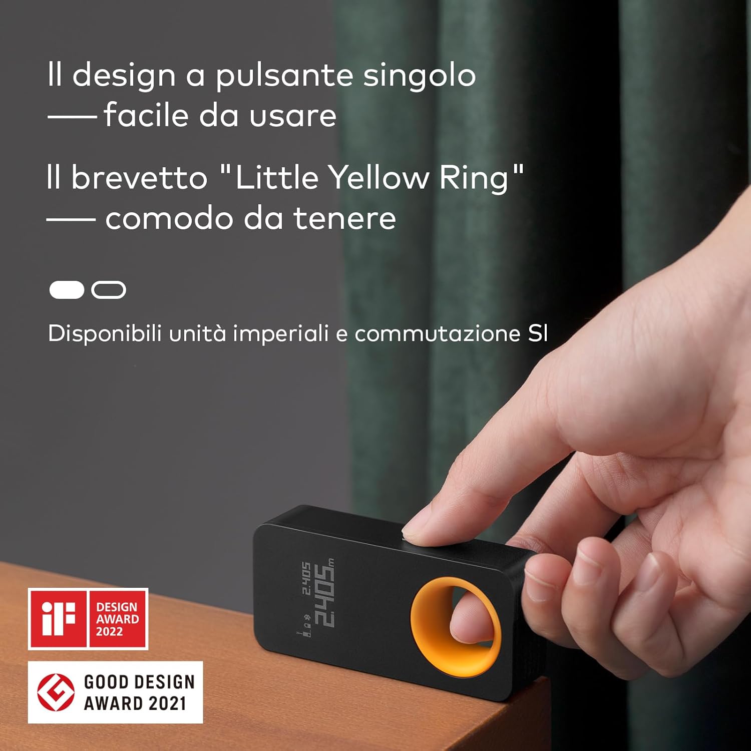 Thumbnail 2 de HOTO Metro Laser tascabile da 30 m con precisione ±2 mm, ricarica Type-C e display OLED