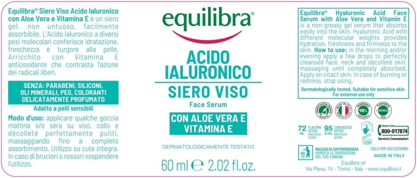 Detalle 2 de Equilibra Siero Viso Acido Ialuronico 60 ml 💧