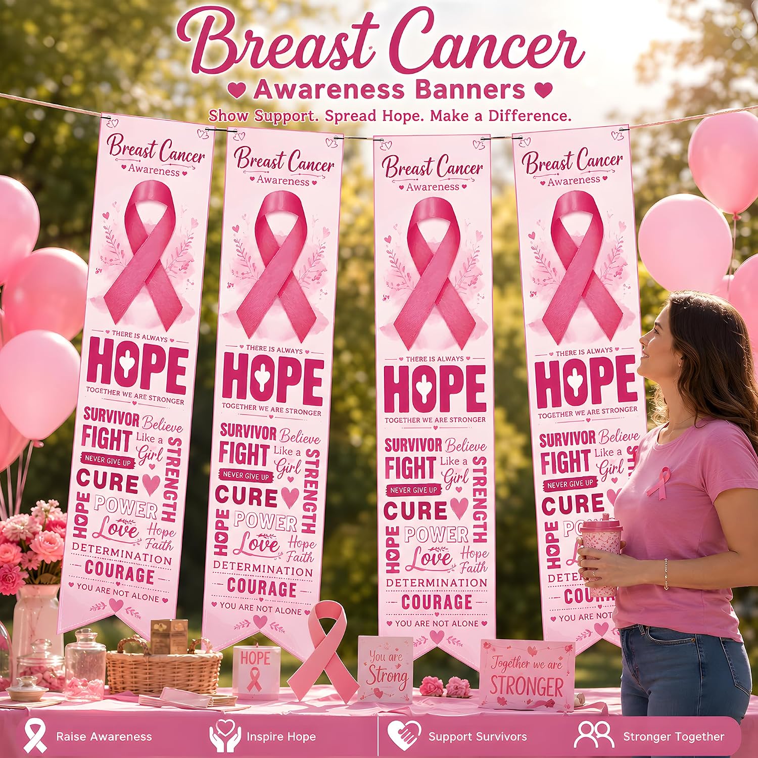 Detalle 2 de Pink Ribbon Breast Cancer Awareness Banner