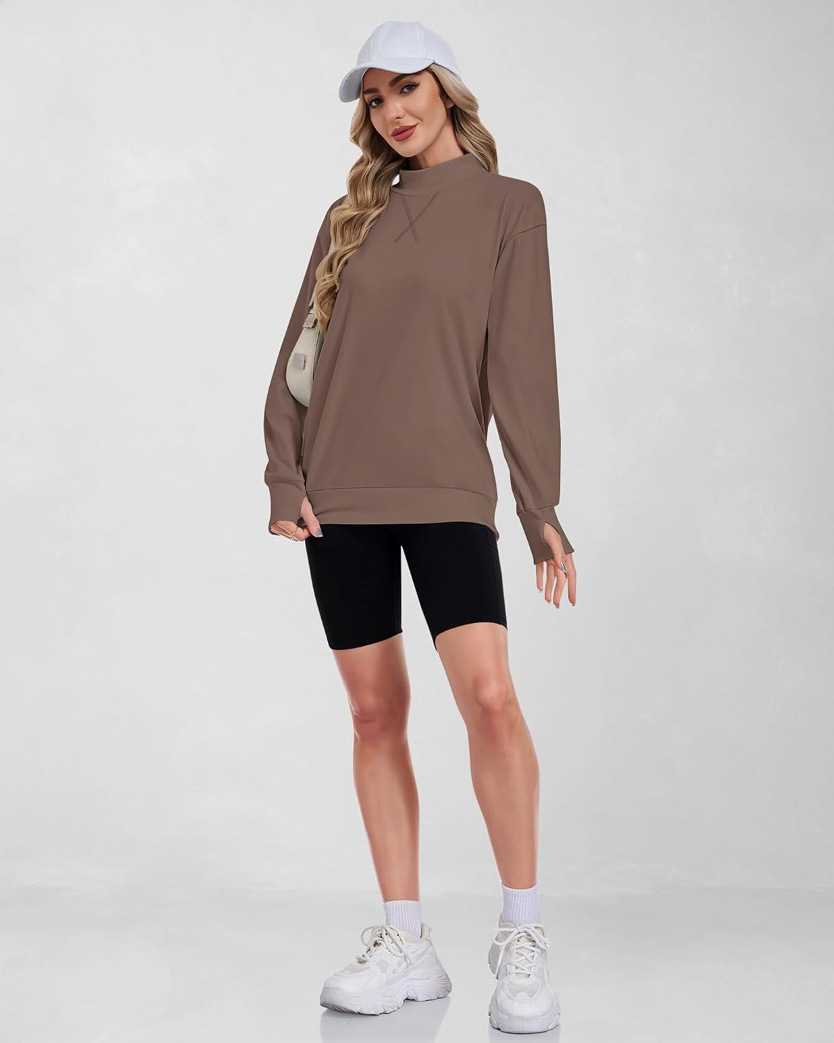 Detalle de AUSELILY Women's Mock Neck Sweatshirt