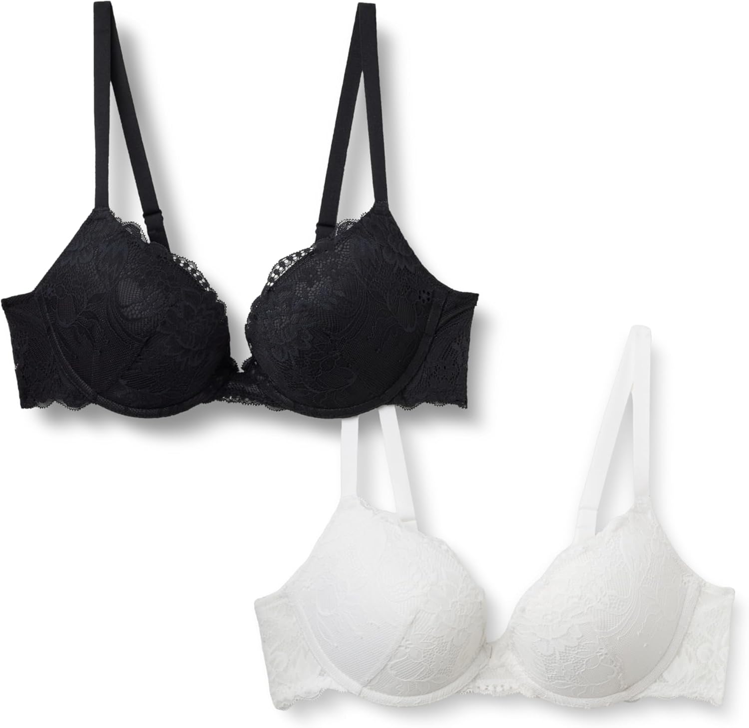 Thumbnail 6 de Amazon Essentials Women’s Stretch Galloon Lace Push Up Wired Bra (Pack of 2)