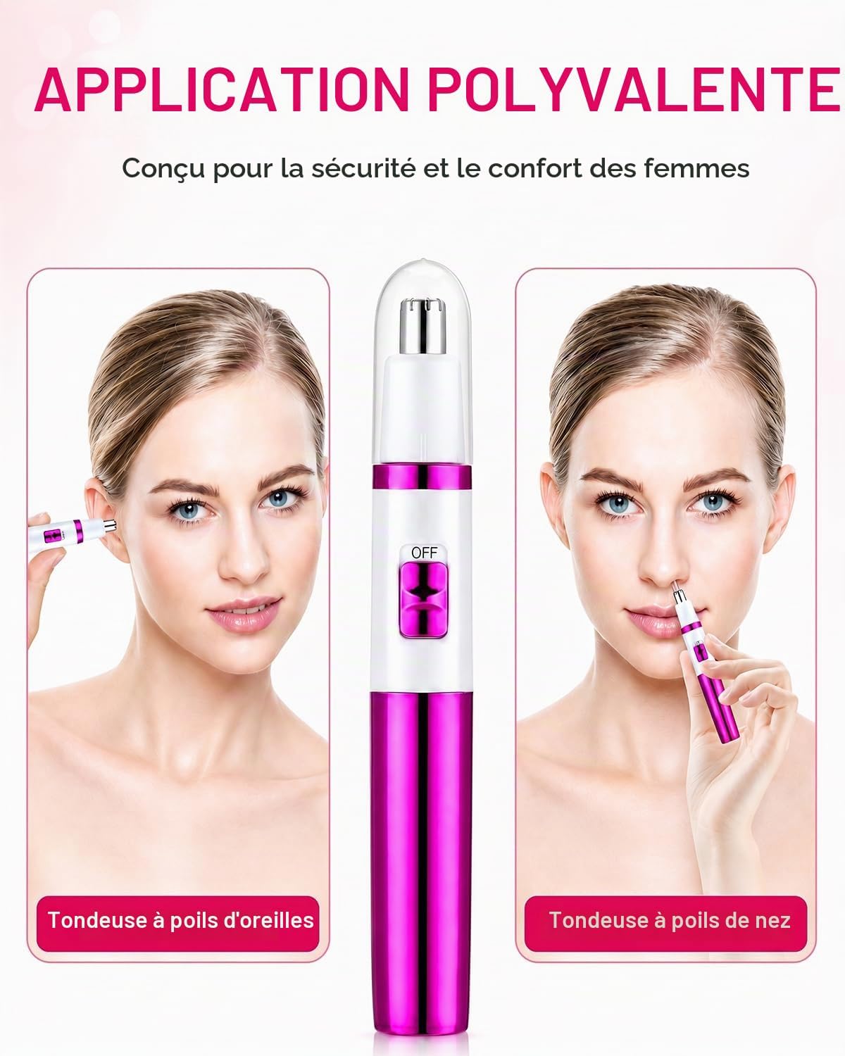 Thumbnail 1 de NUMIFUN neushaartrimmer voor dames, IPX7, roestvrij staal en dubbele messen