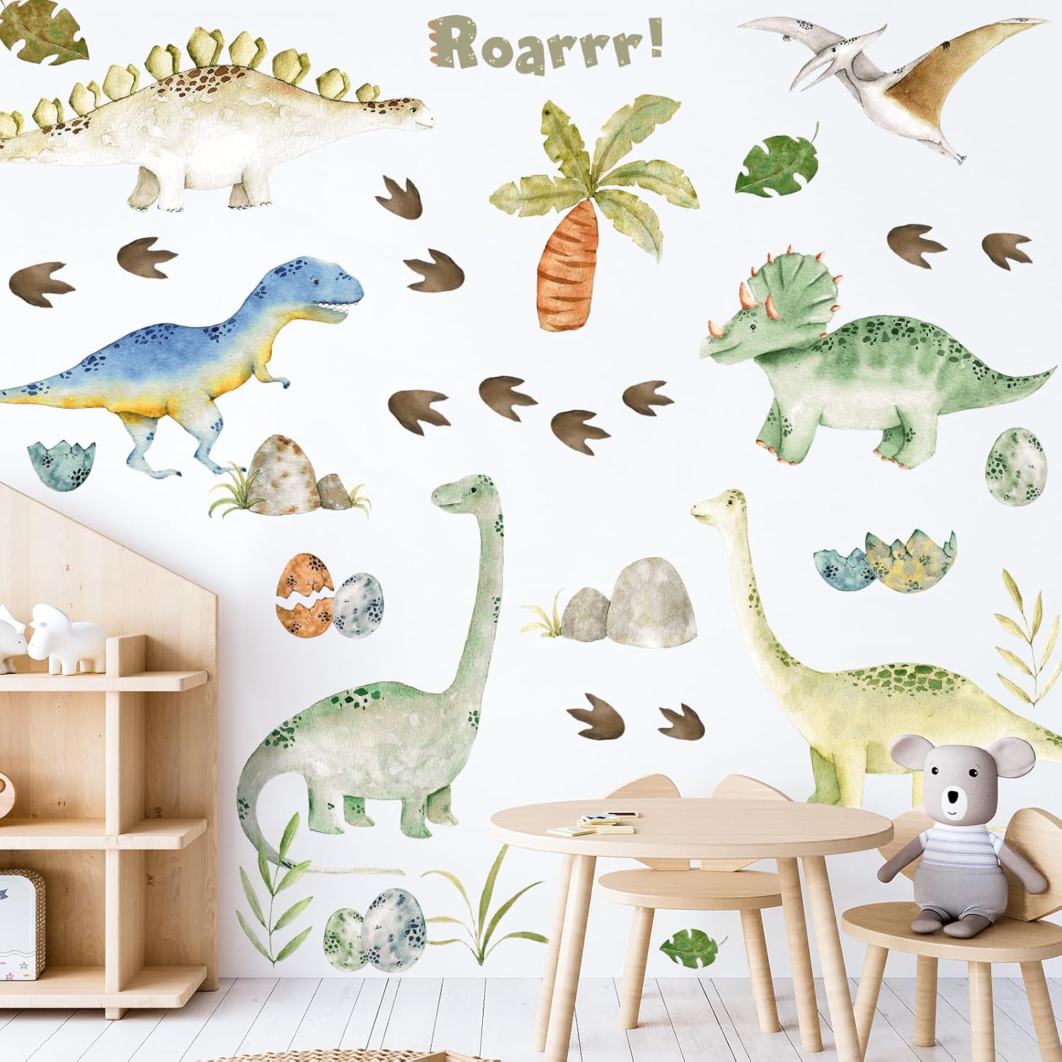 Thumbnail 4 de Watercolor Dinosaur Wall Stickers (Large) – Peel and Stick Dino Vinyl Cling Wall Decal for Nursery & Kids Rooms
