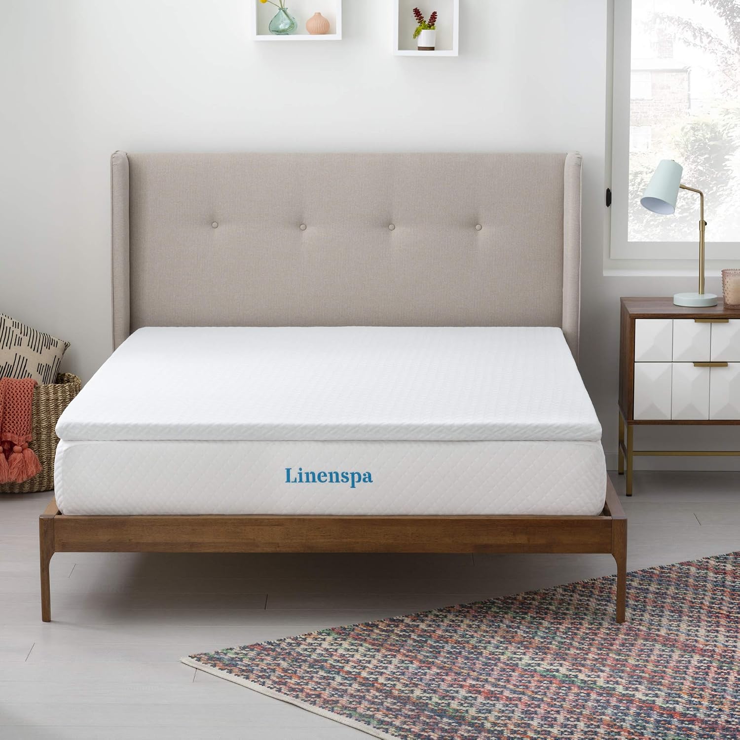 Detalle 2 de Linenspa Topper Viscoelástico 90x190 cm 😴 Con Gel y Lavable