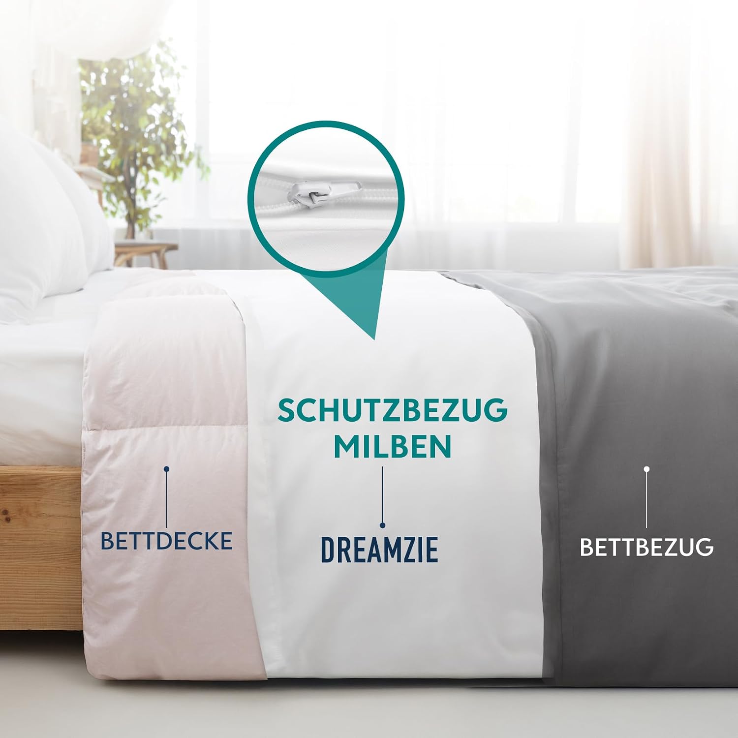 Thumbnail 3 de Dreamzie Milbenbezug Bettdecke 135x200 cm