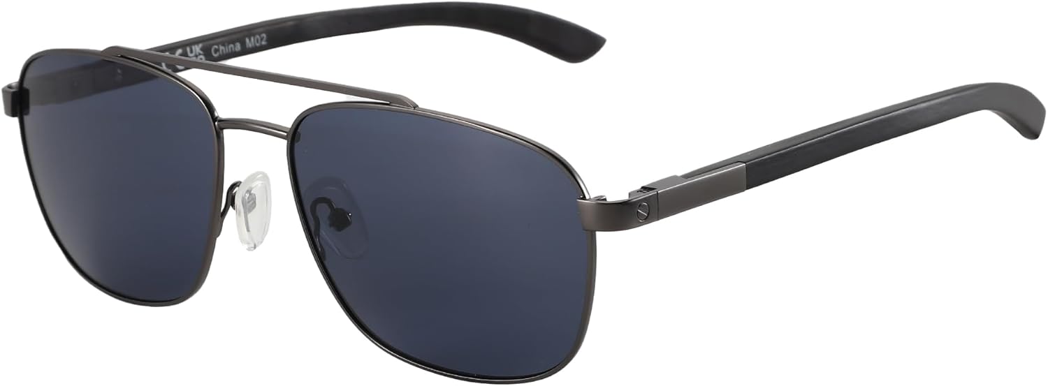Thumbnail 6 de ZENOTTIC Lunettes de soleil polarisantes pilote homme – monture carrée en bois et métal