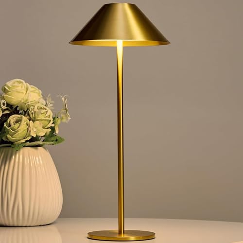 Detalle de Bojim lámparas de mesa sin cable con USB recargable, iluminación LED táctil y acabado dorado