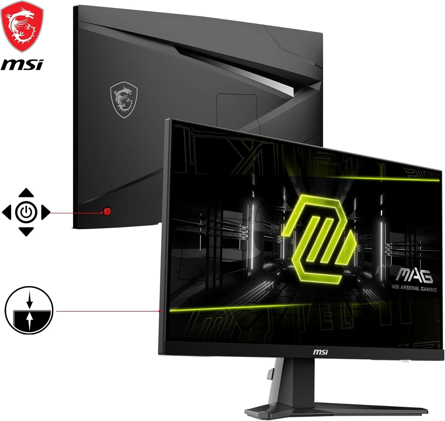 Detalle 2 de MSI MAG 256F – Monitor da gaming 24,5'' IPS Rapid, 180 Hz, 1 ms GtG