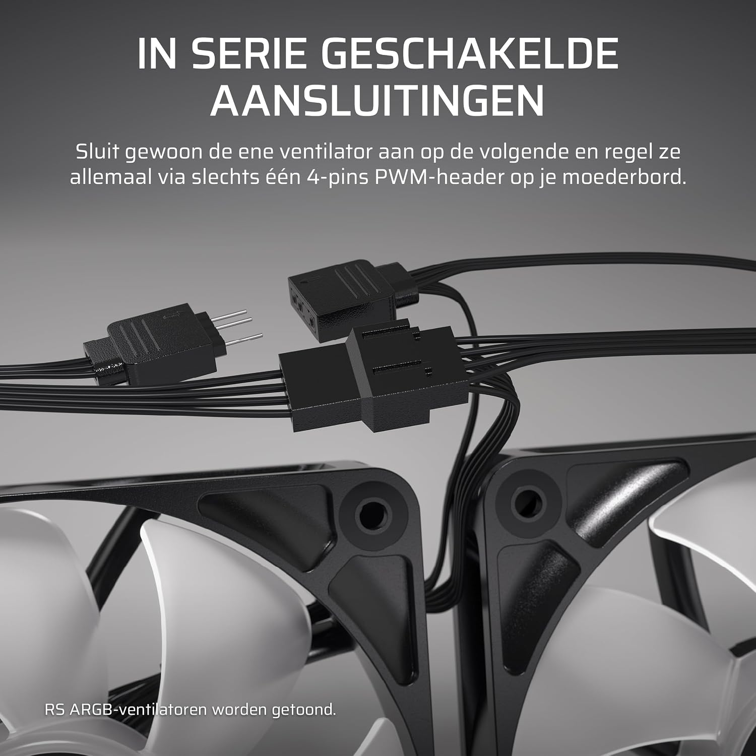 Detalle de CORSAIR RS120 CO-9050188-WW 120mm PWM-ventilator met daisy-chain