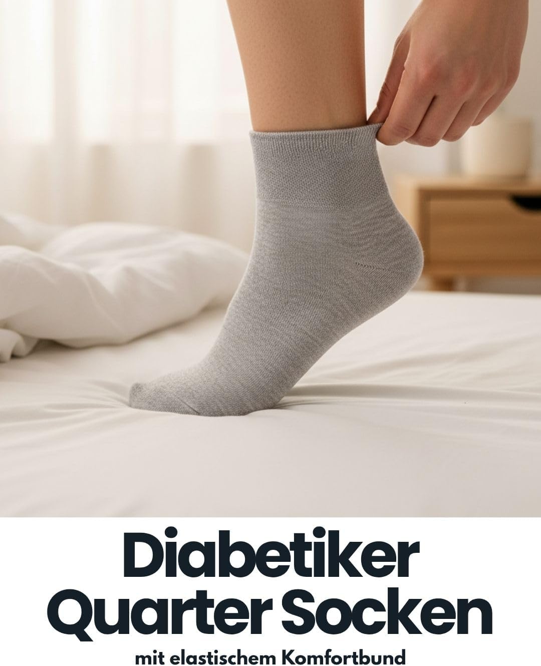 Detalle de sockenkauf24 10 Paar kurze Diabetikersocken ohne Gummibund und ohne Naht (Quarter-Socken)