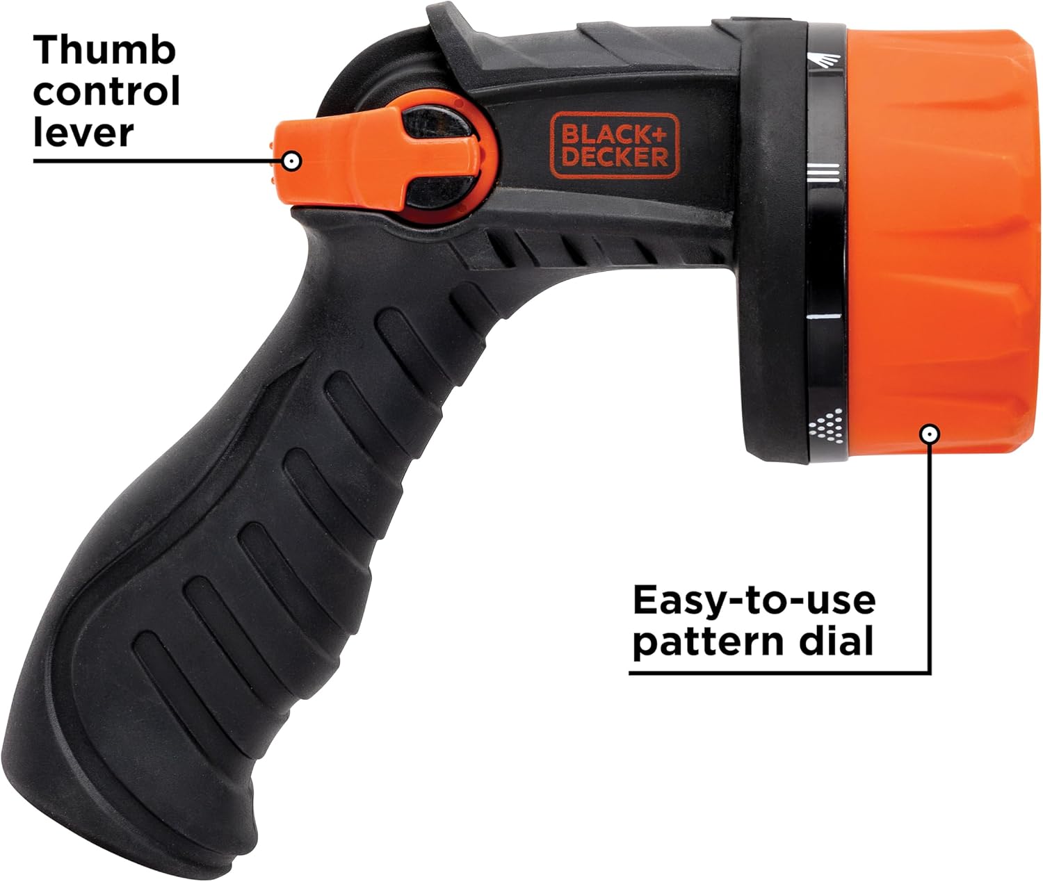 Detalle 2 de Black + Decker BD8439 10-Pattern Garden Hose Nozzle with Thumb Control